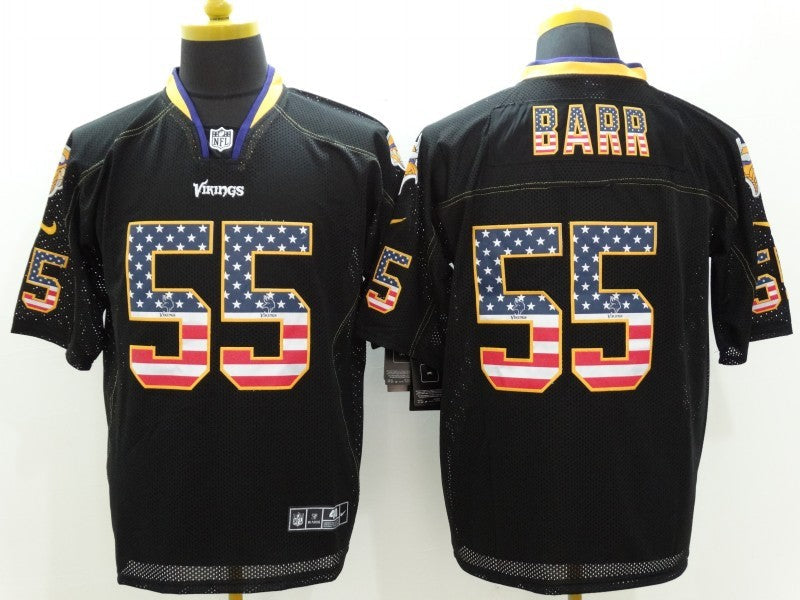 Men's Minnesota Vikings Anthony Barr #55 Black Game Jerseys