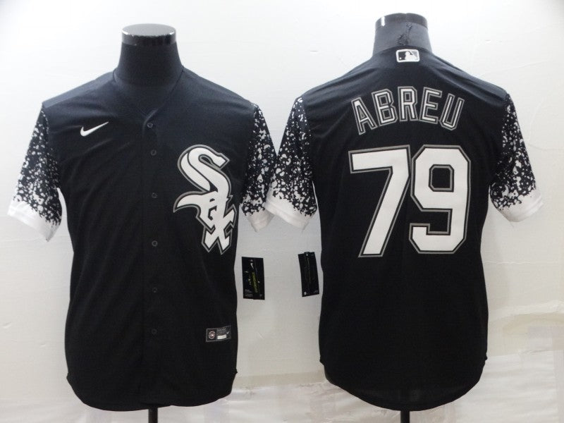 Men's Chicago White Sox Jose Abreu #79 Black Authentic Game Jerseys