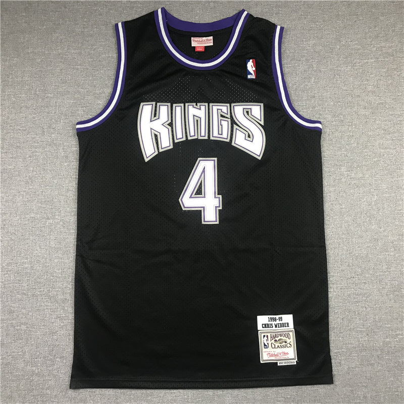 Men's Sacramento Kings Chris Webber Black Hardwood Classics Swingman Jerseys