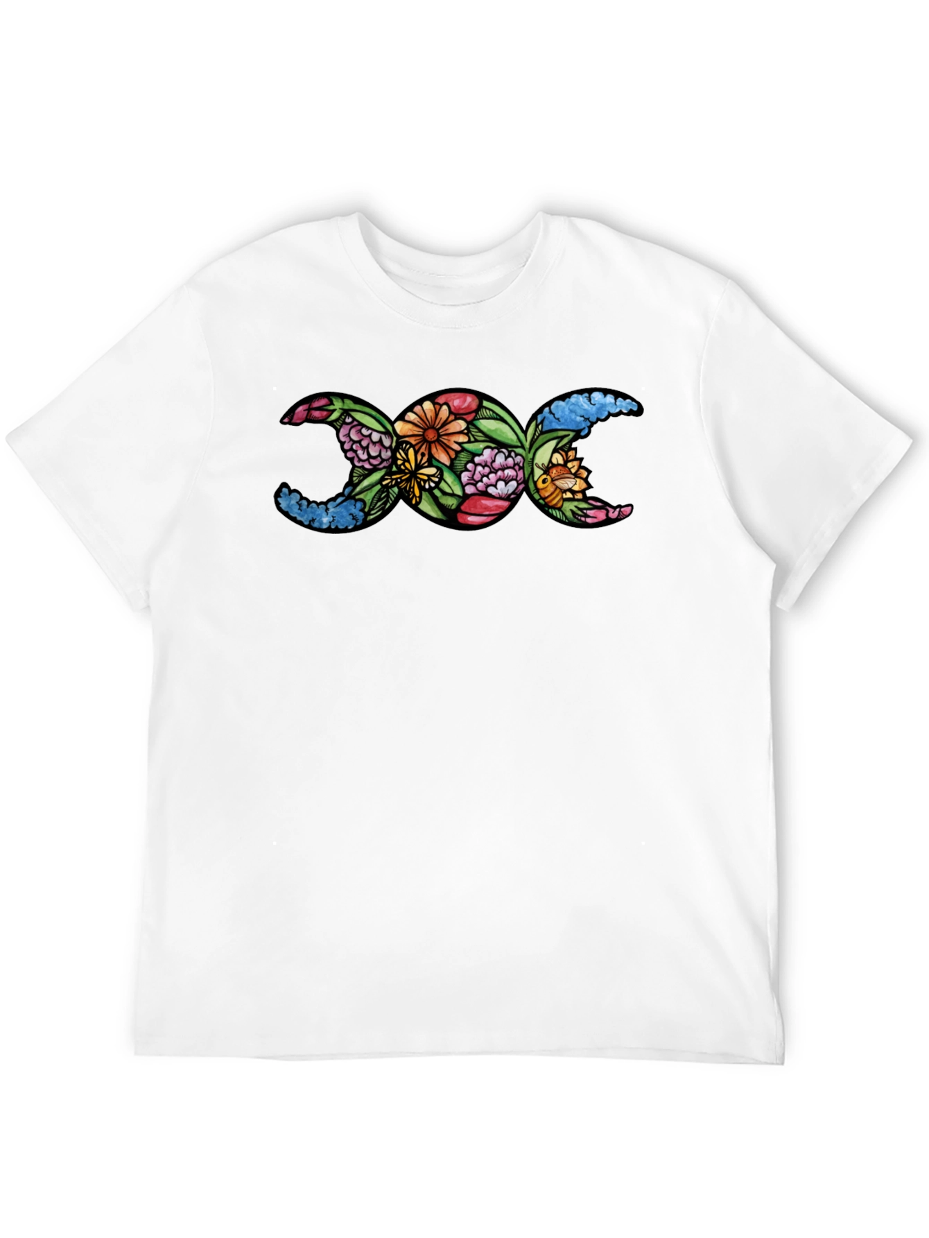 Floral Triple Moon Goddess T-Shirt
