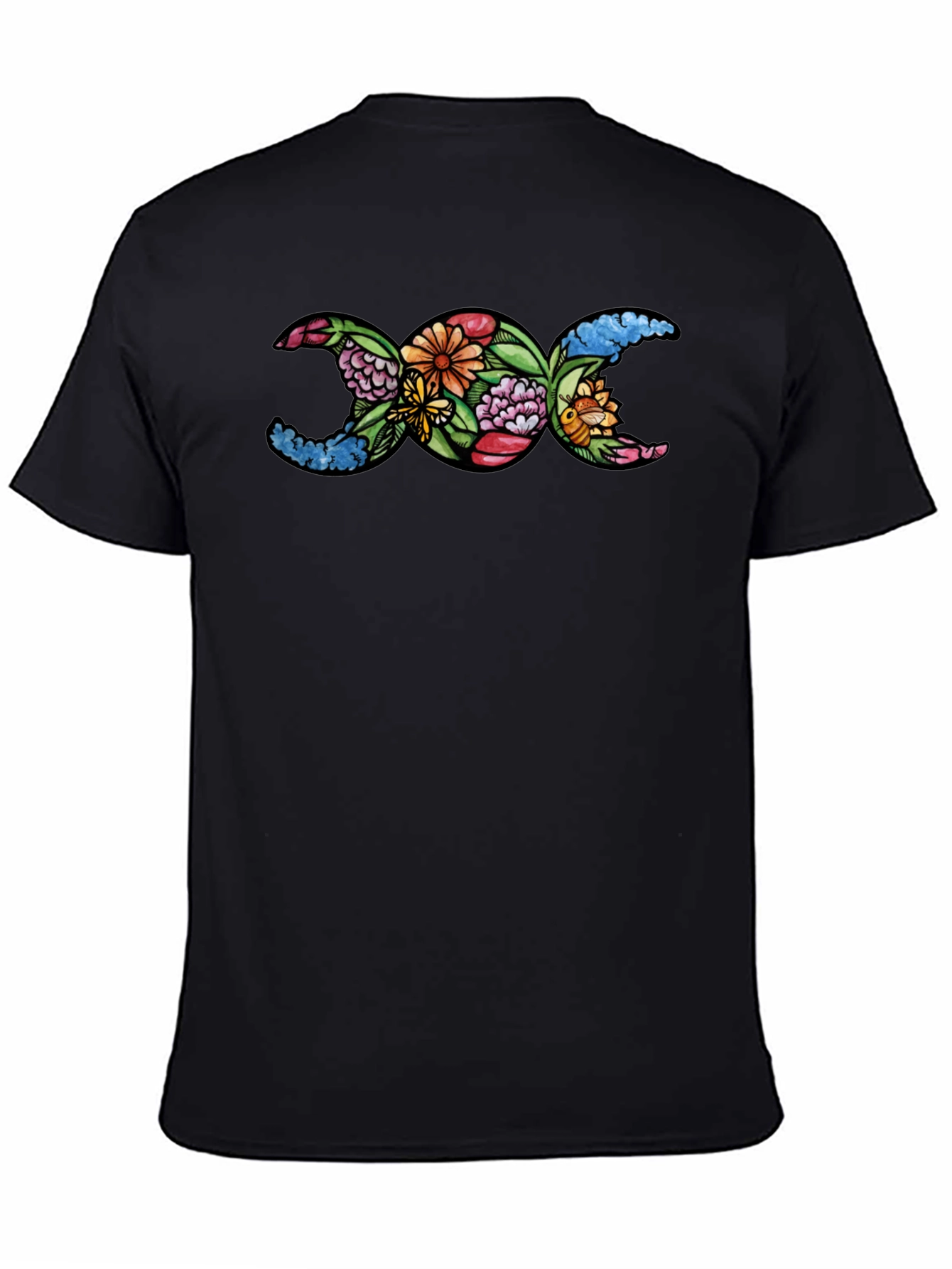 Floral Triple Moon Goddess T-Shirt