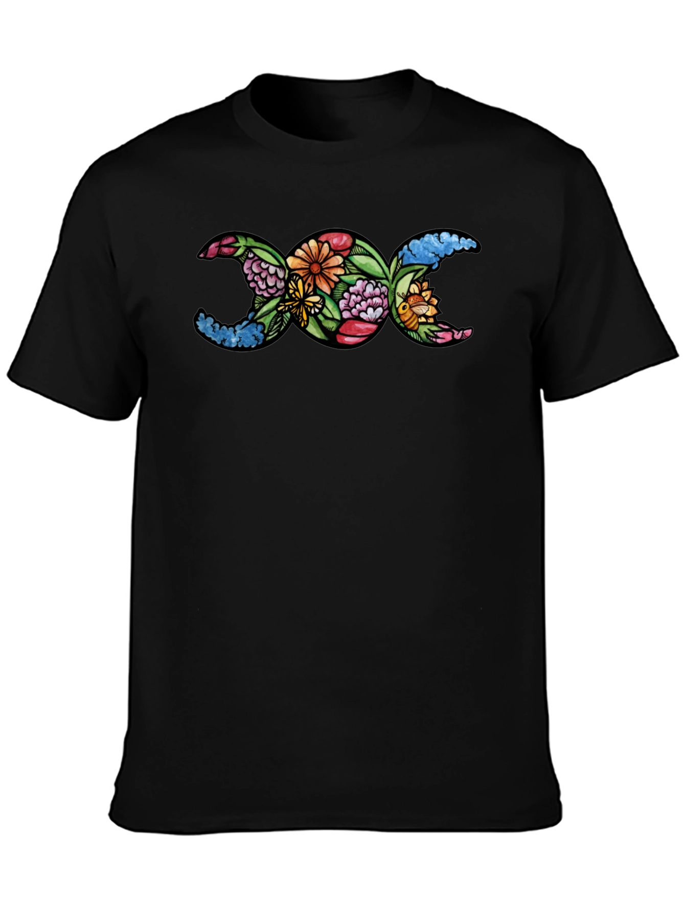 Floral Triple Moon Goddess T-Shirt