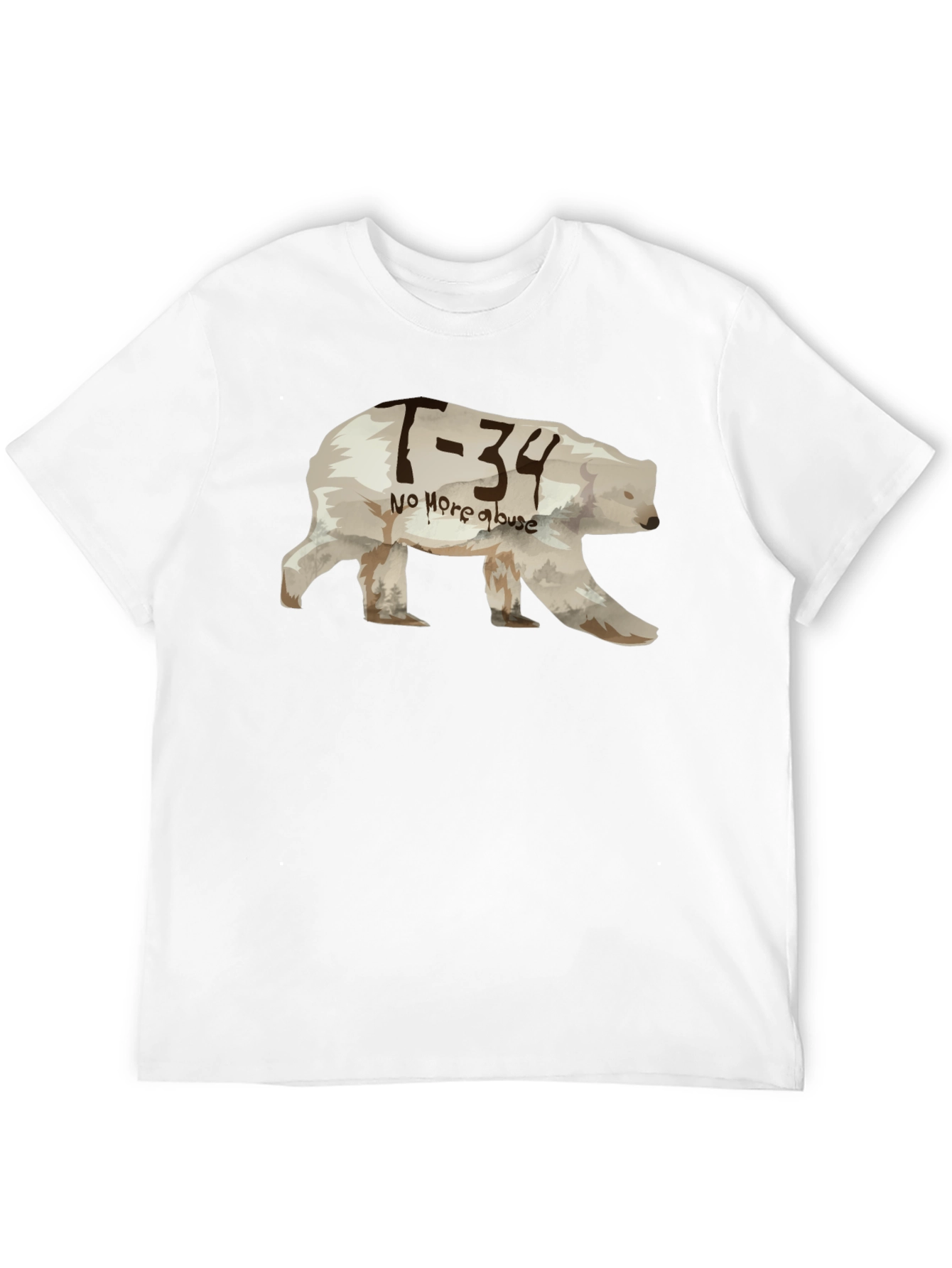 Black T-Shirt with Bear Graphic