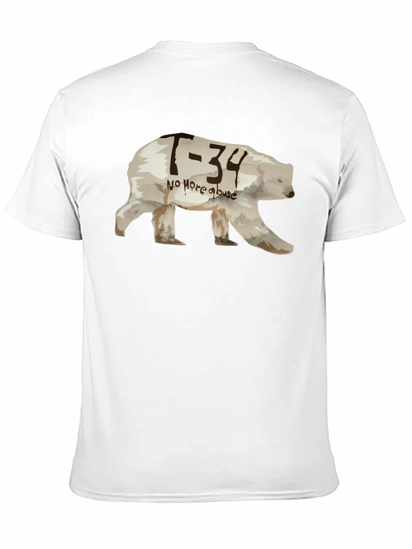 Black T-Shirt with Bear Graphic
