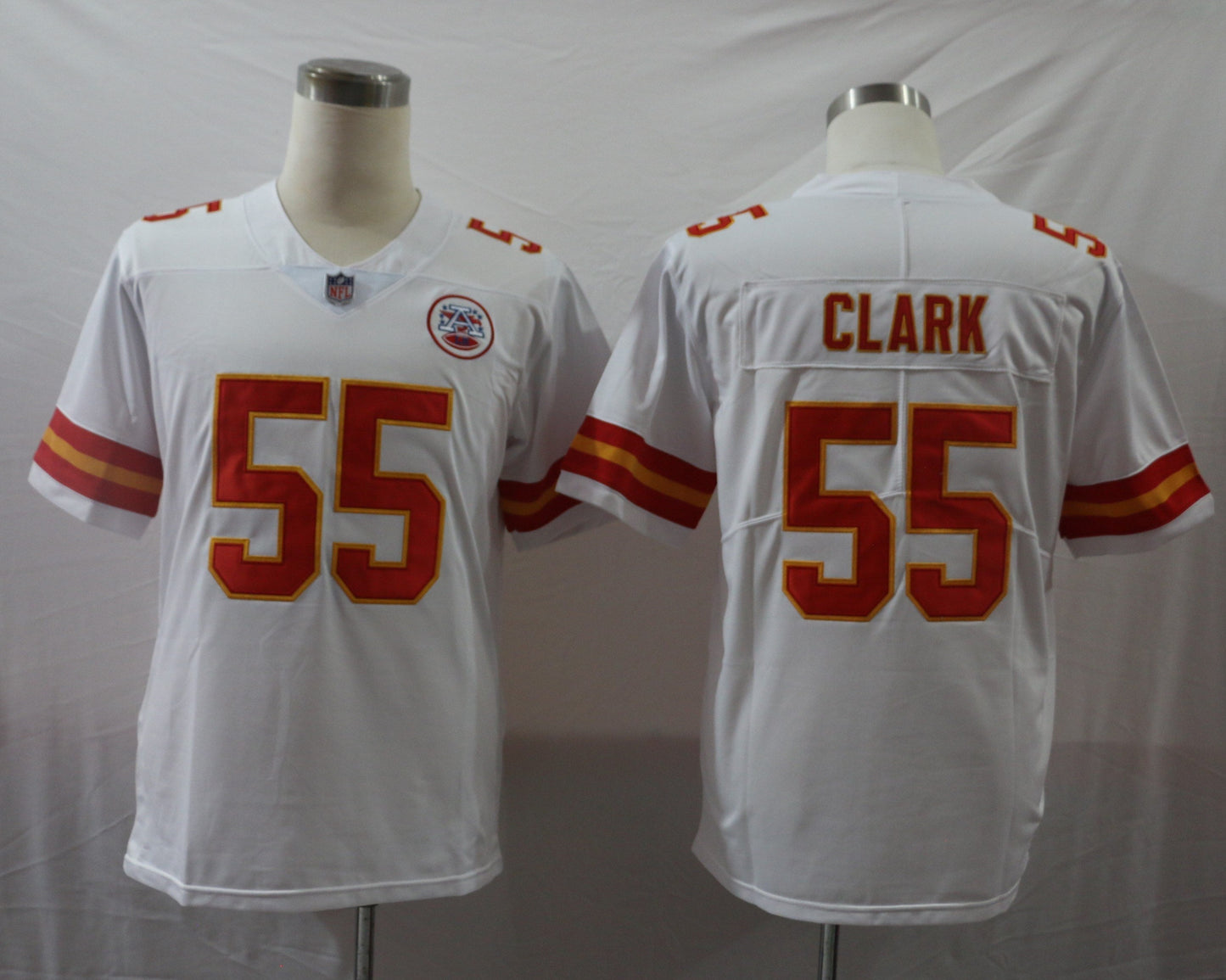 Men's Kansas City Chiefs Frank Clark #55 White Game Jerseys