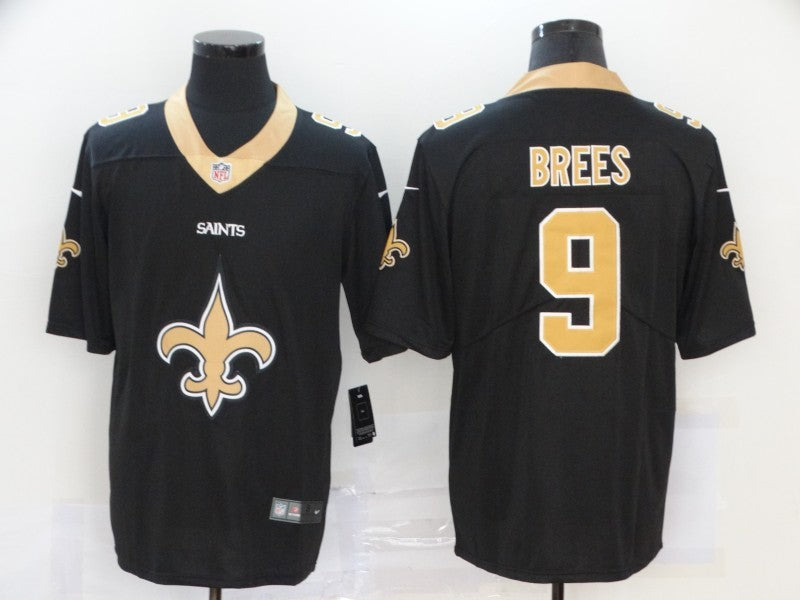 Men's New Orleans Saints #9 Drew Brees Black Game Jerseys