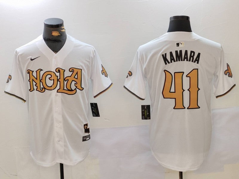 Men's New Orleans Saints Alvin Kamara #41 White Replica Player Jerseys