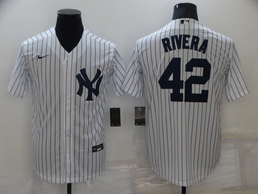 Men's New York Yankees Mariano Rivera #42 White Replica Baseball Jerseys