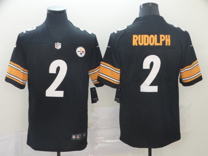 Men's Pittsburgh Steelers Mason Rudolph #2 Black Game Jerseys