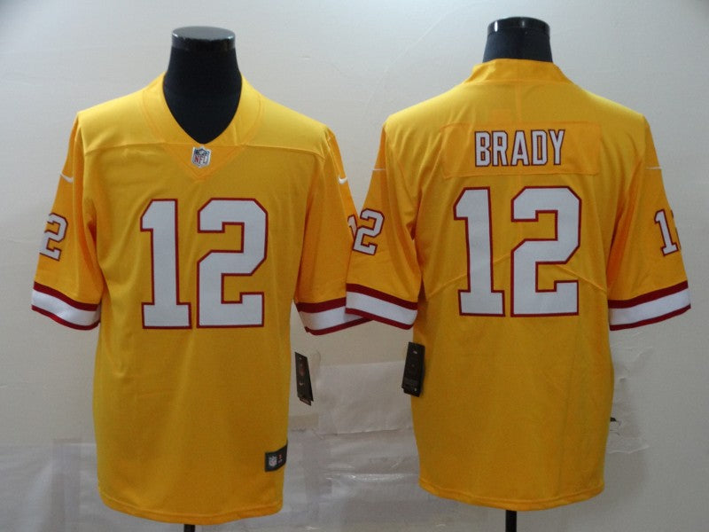Men's Tampa Bay Buccaneers Tom Brady #12 Yellow Game Jerseys