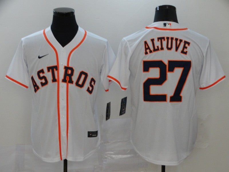 Men's Houston Astros Jose Altuve #27 White Replica Baseball Jerseys
