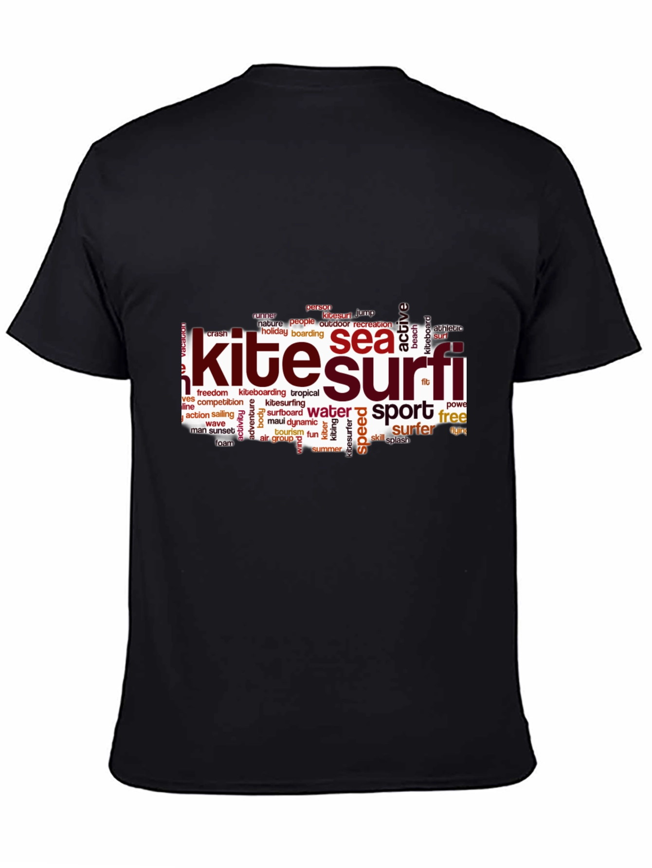 Kite Surfing Word Art Graphic T-Shirt