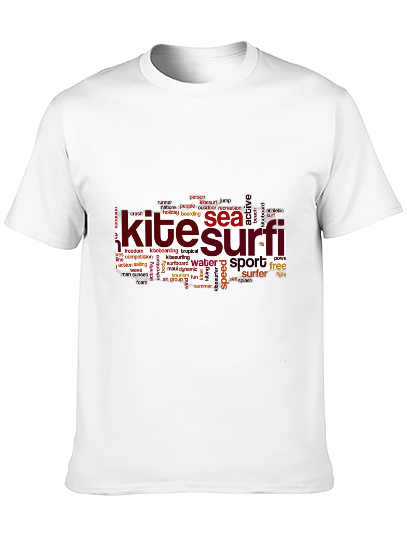 Kite Surfing Word Art Graphic T-Shirt