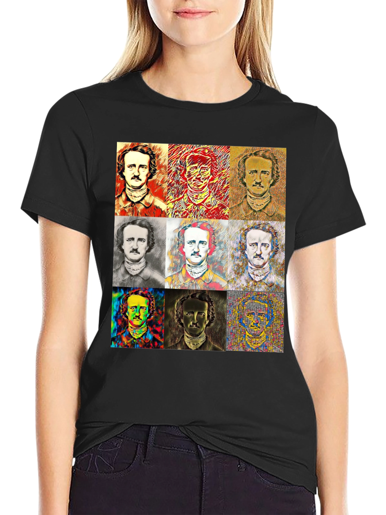 Edgar Allan Poe T-Shirt - Artistic Portraits
