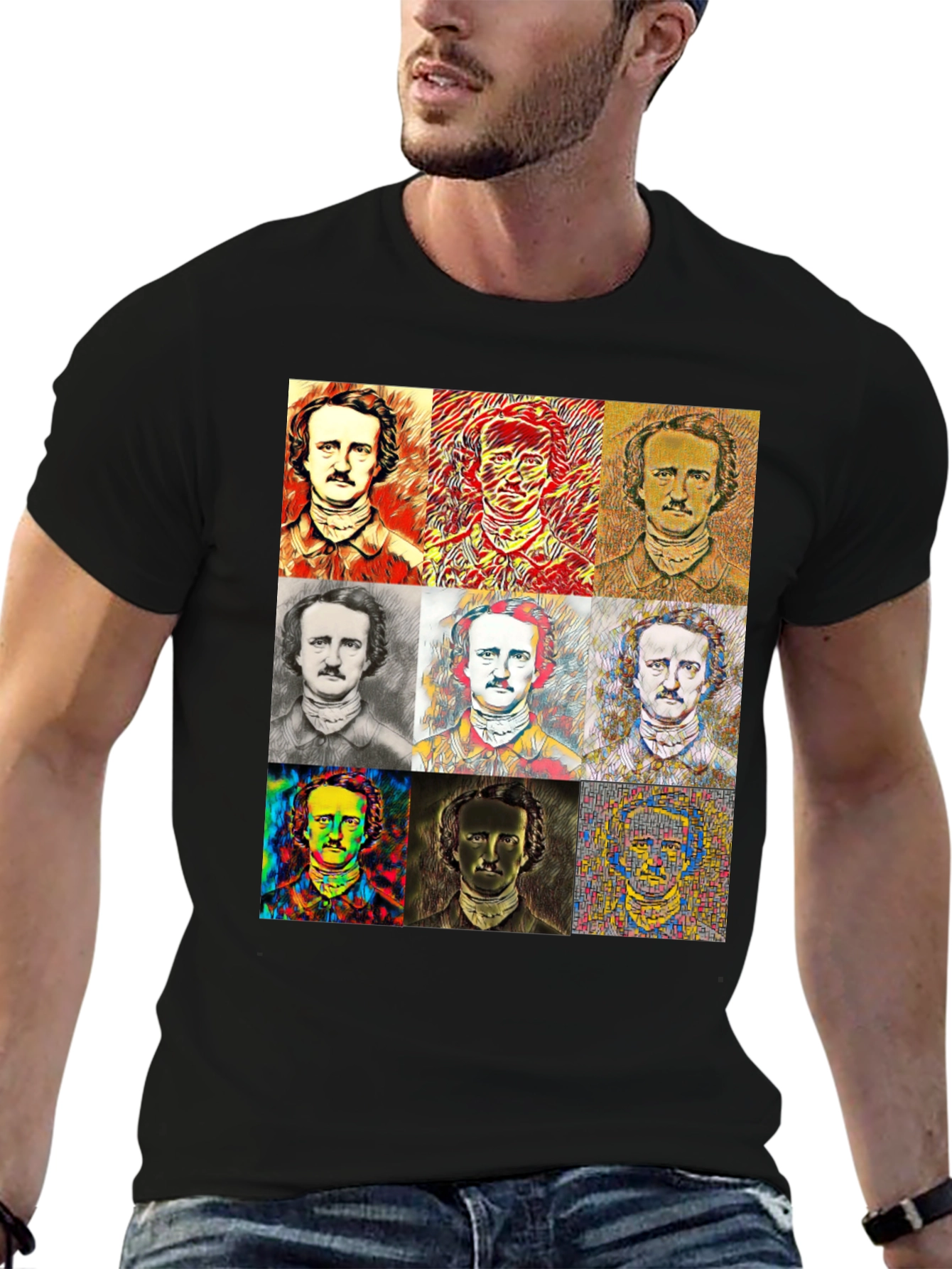 Edgar Allan Poe T-Shirt - Artistic Portraits