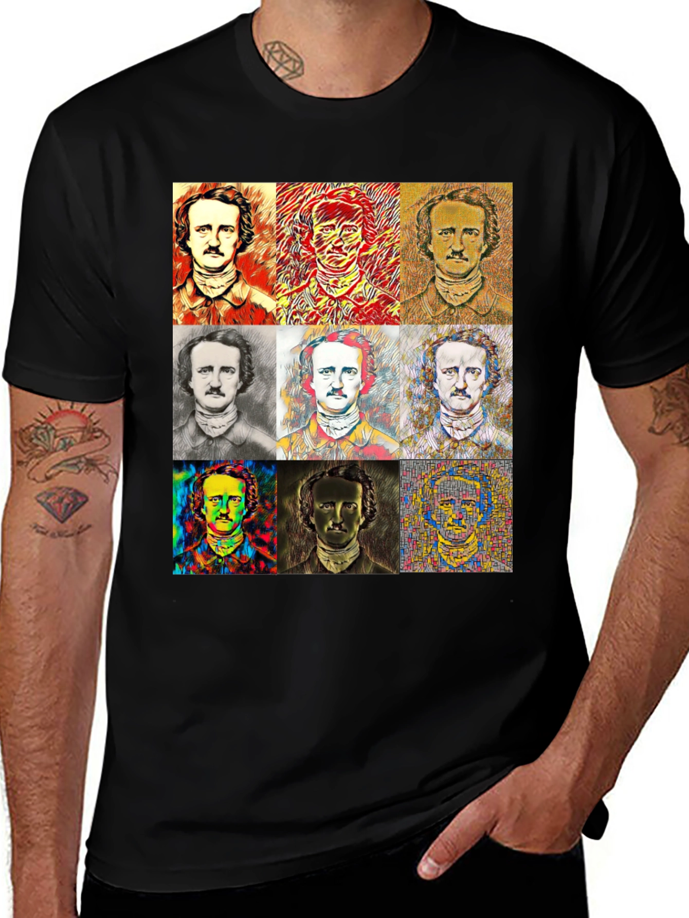 Edgar Allan Poe T-Shirt - Artistic Portraits