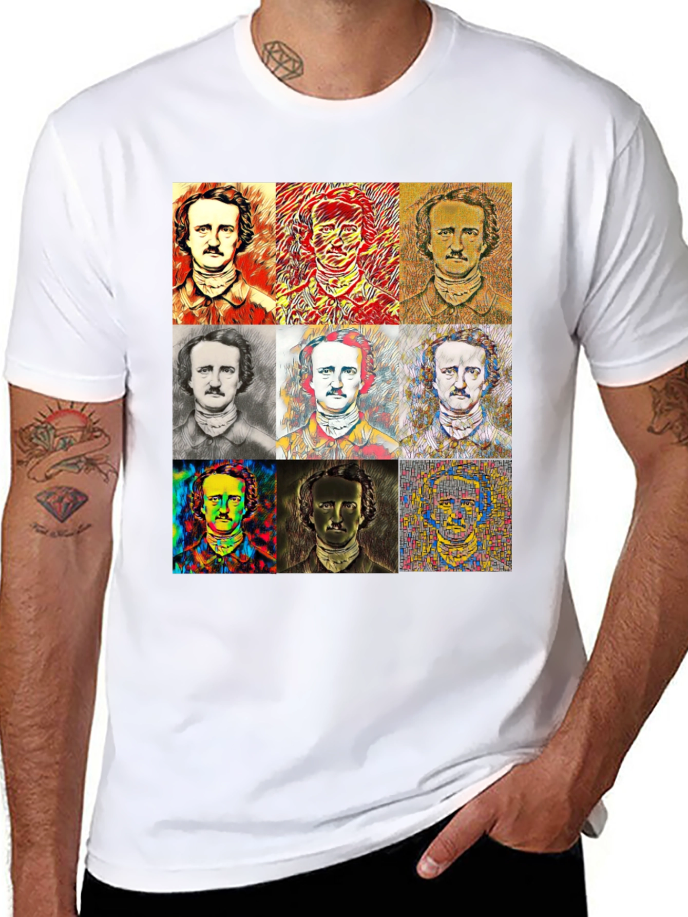 Edgar Allan Poe T-Shirt - Artistic Portraits