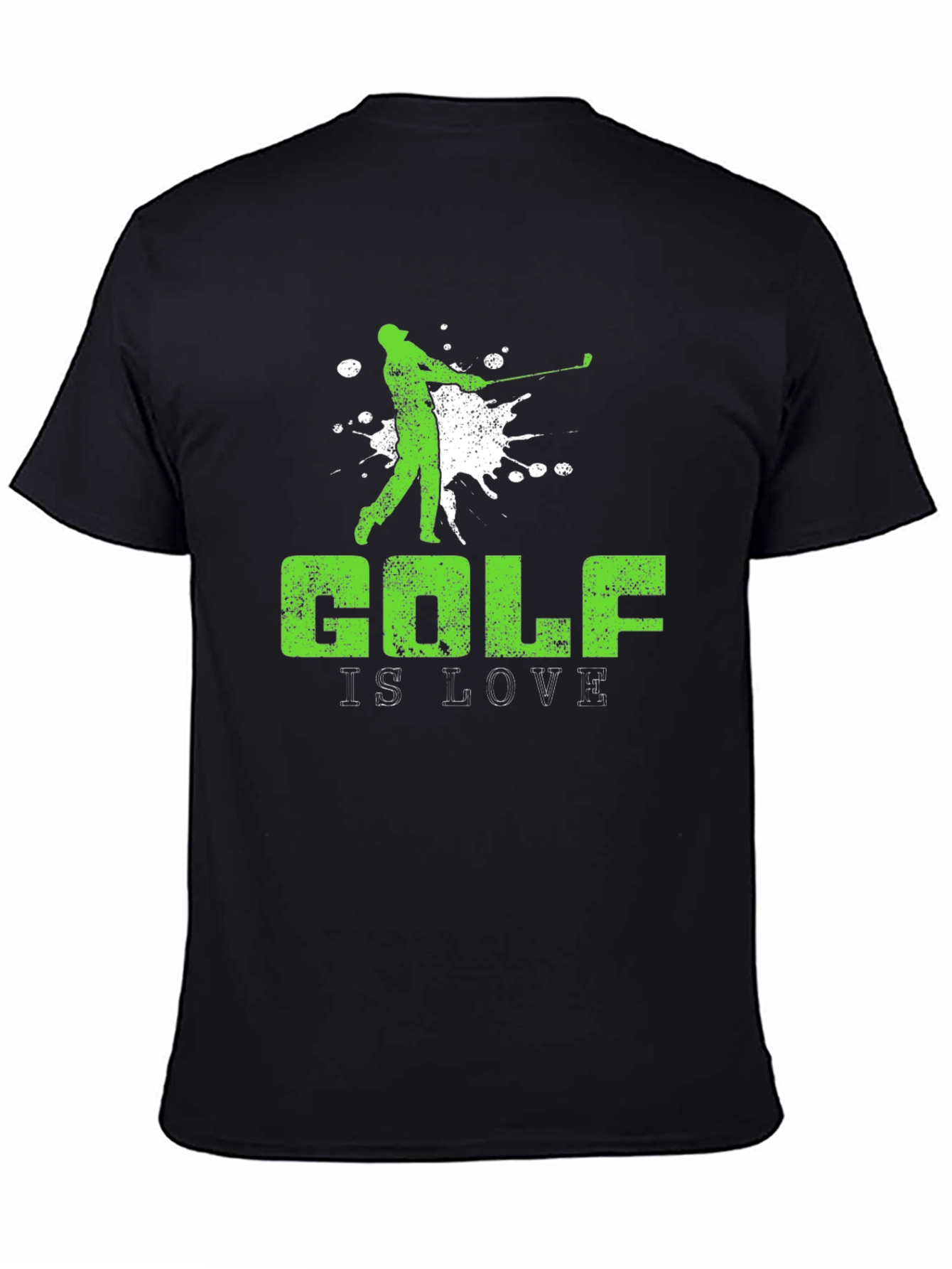 Golf Is Love Mens Black Graphic T-Shirt