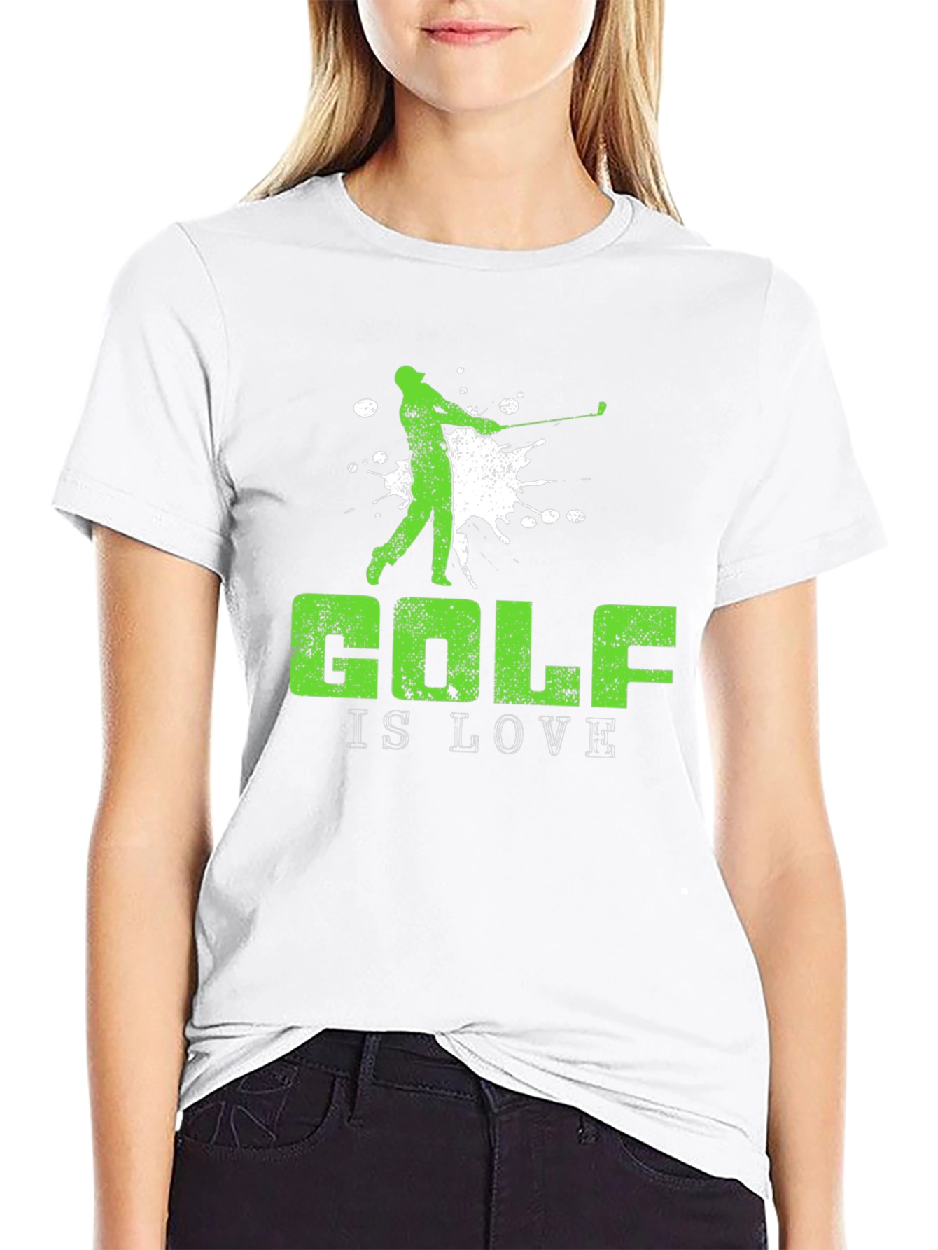 Golf Is Love Mens Black Graphic T-Shirt