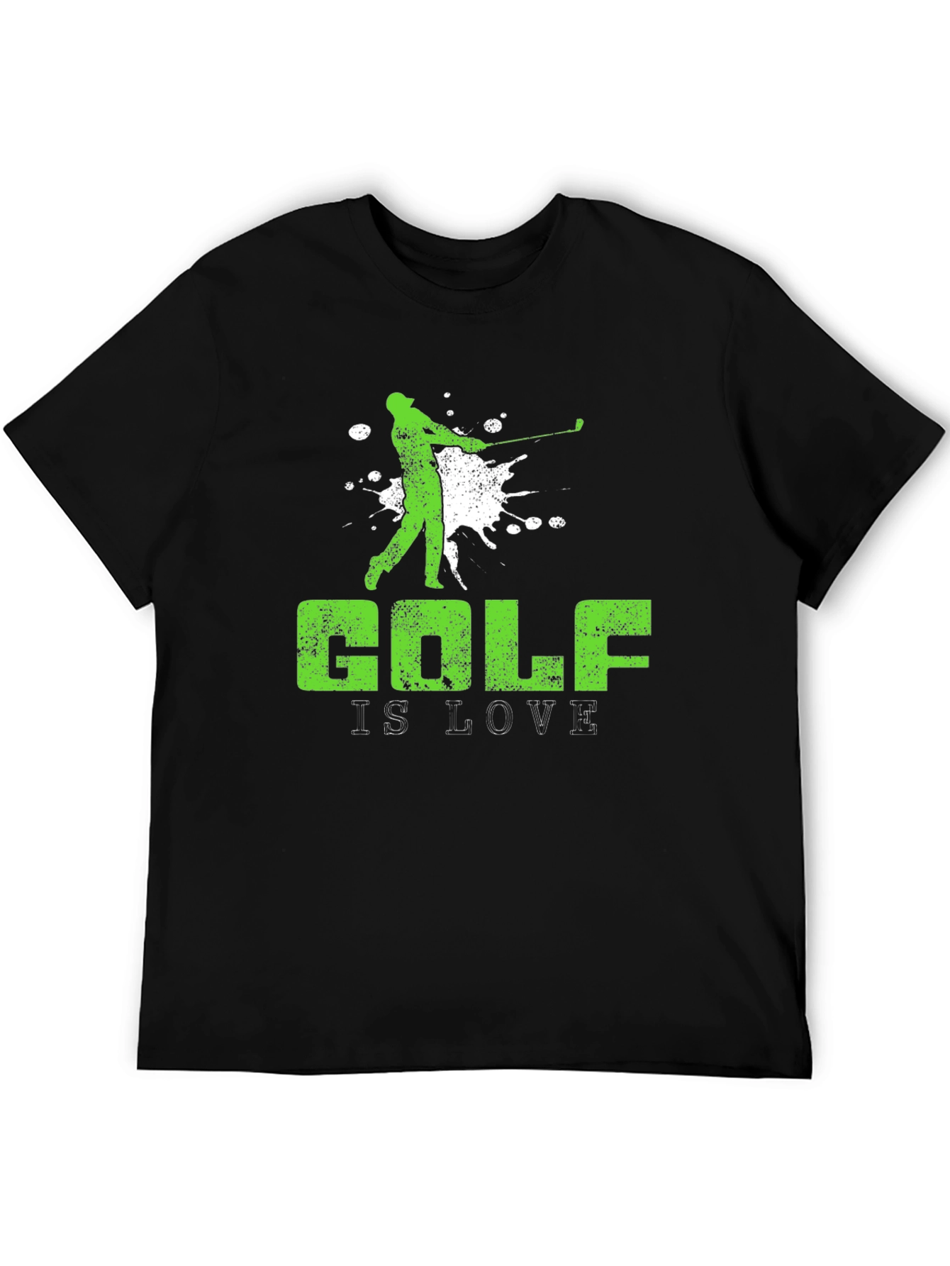 Golf Is Love Mens Black Graphic T-Shirt