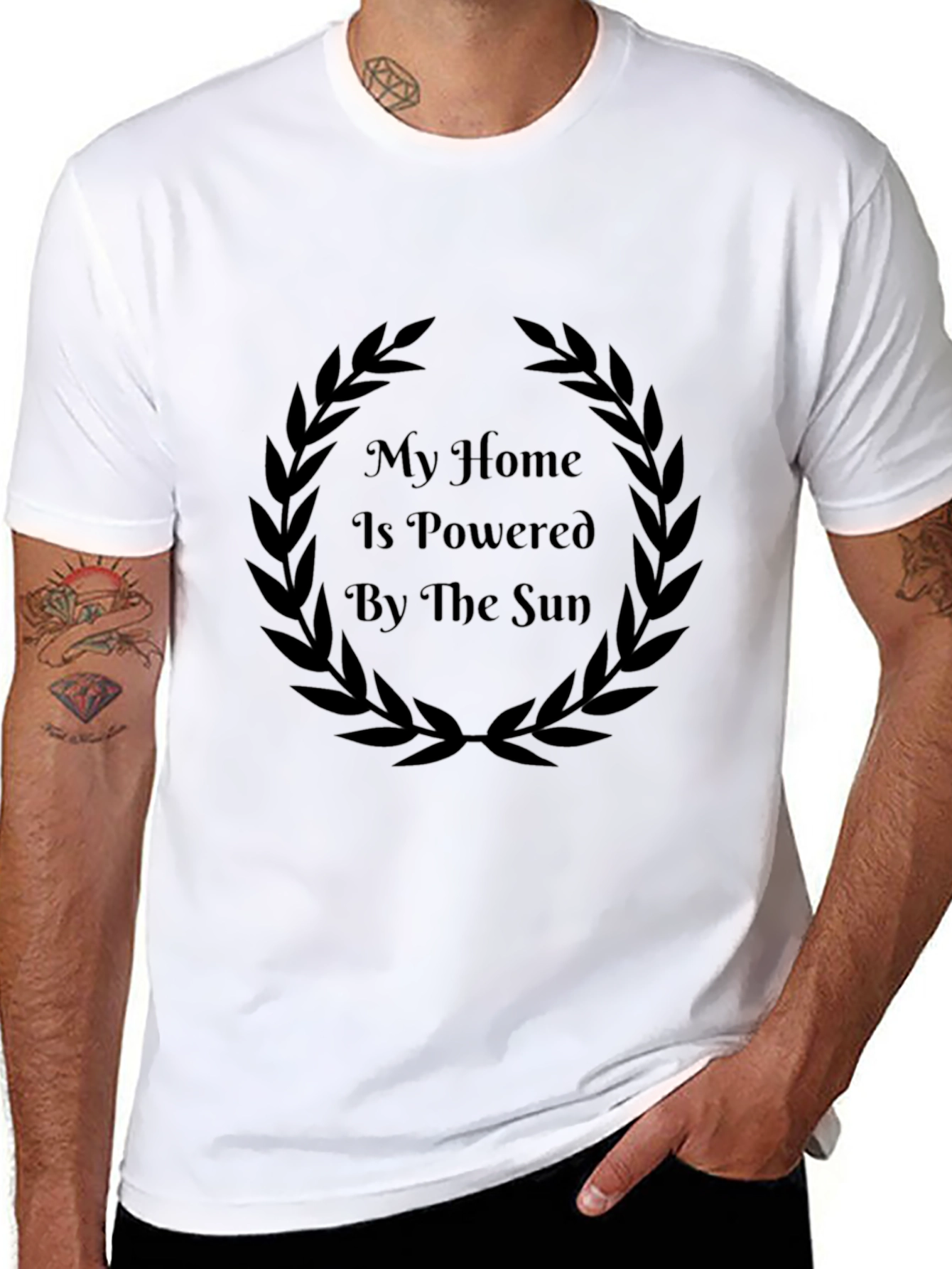 Eco-Friendly Powered by the Sun Black Tee