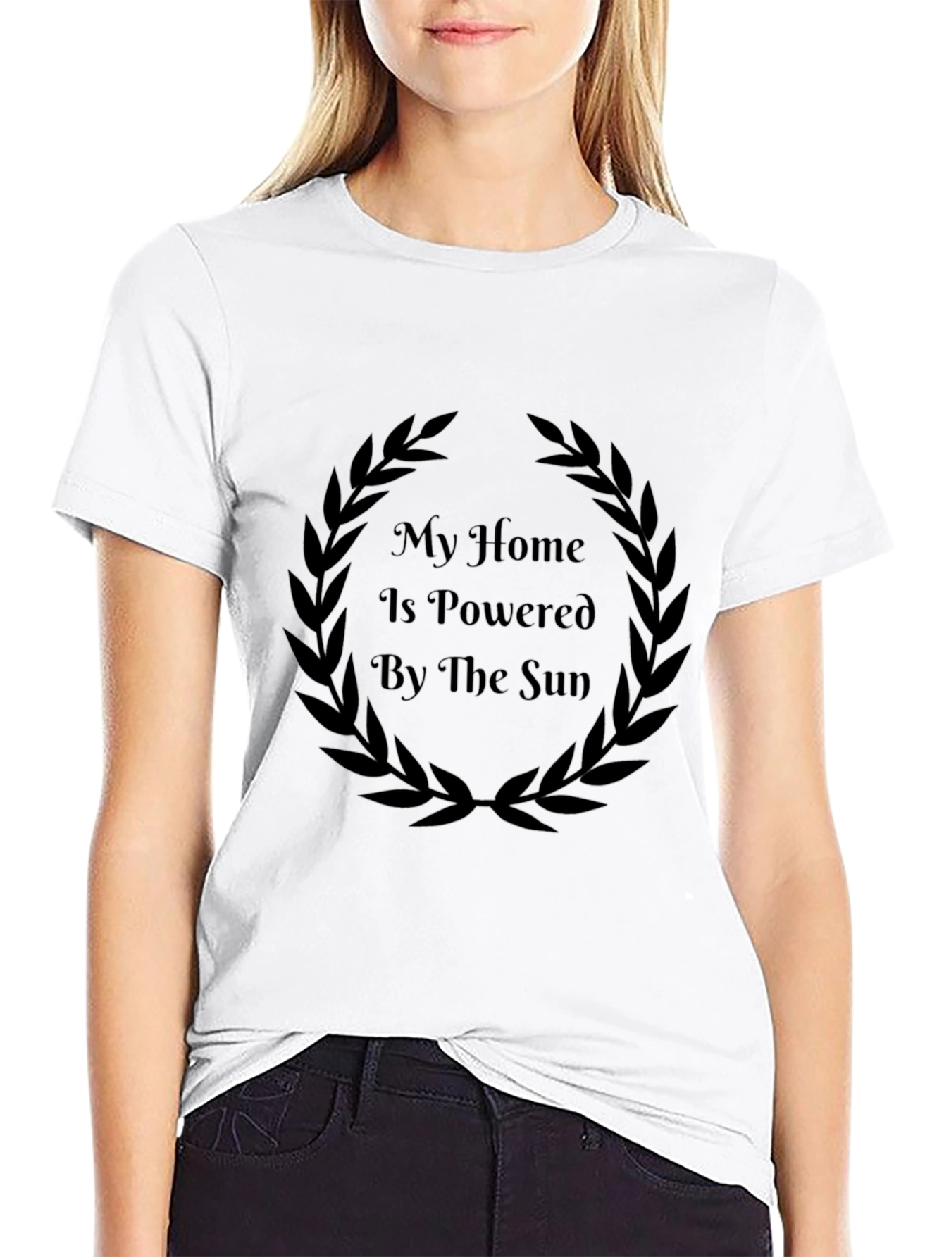 Eco-Friendly Powered by the Sun Black Tee