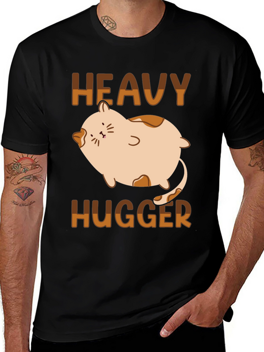 Heavy Hugger Cat T-Shirt - Cute Graphic Tee