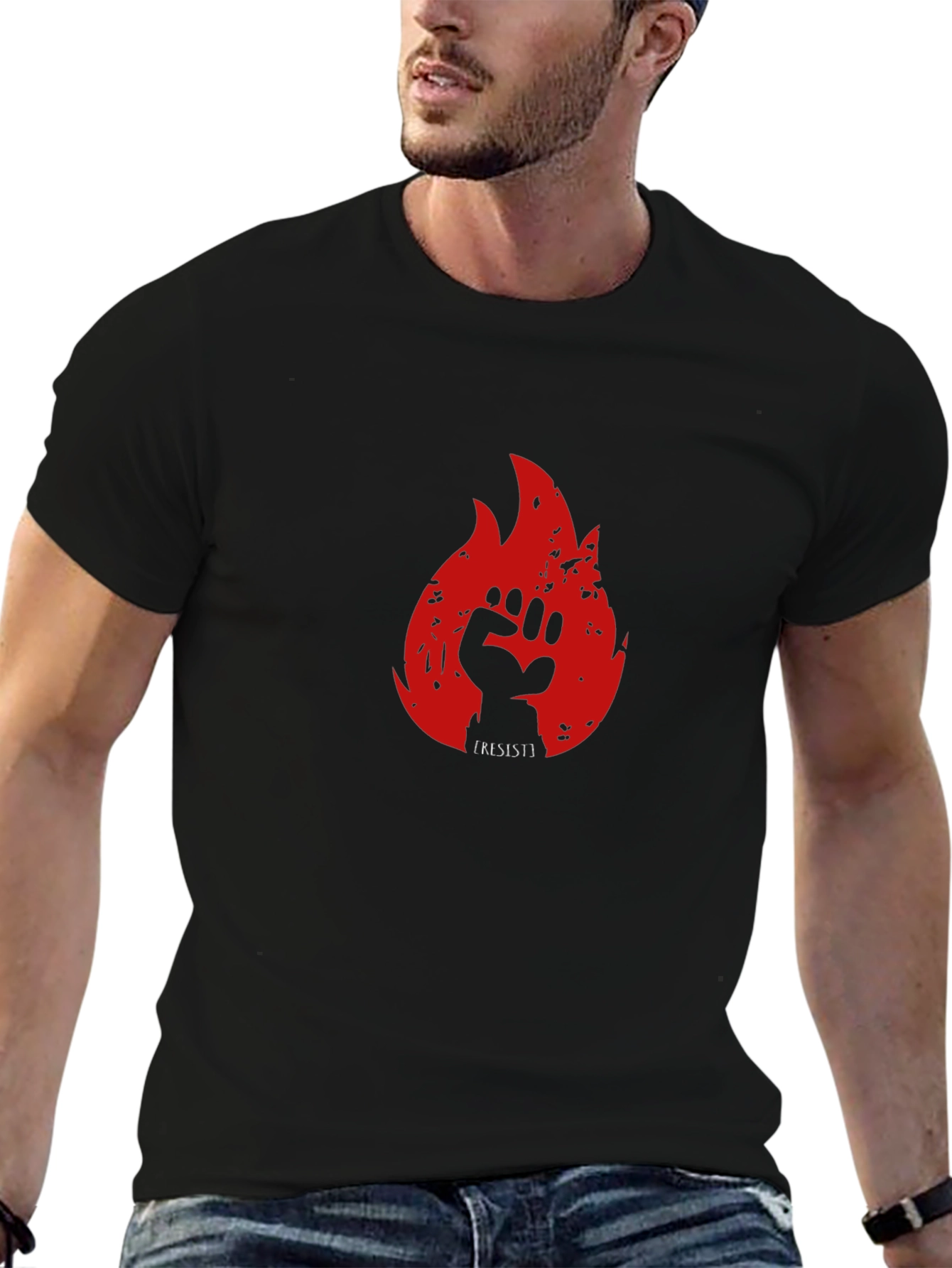 Resist Flame Graphic Tee - Black