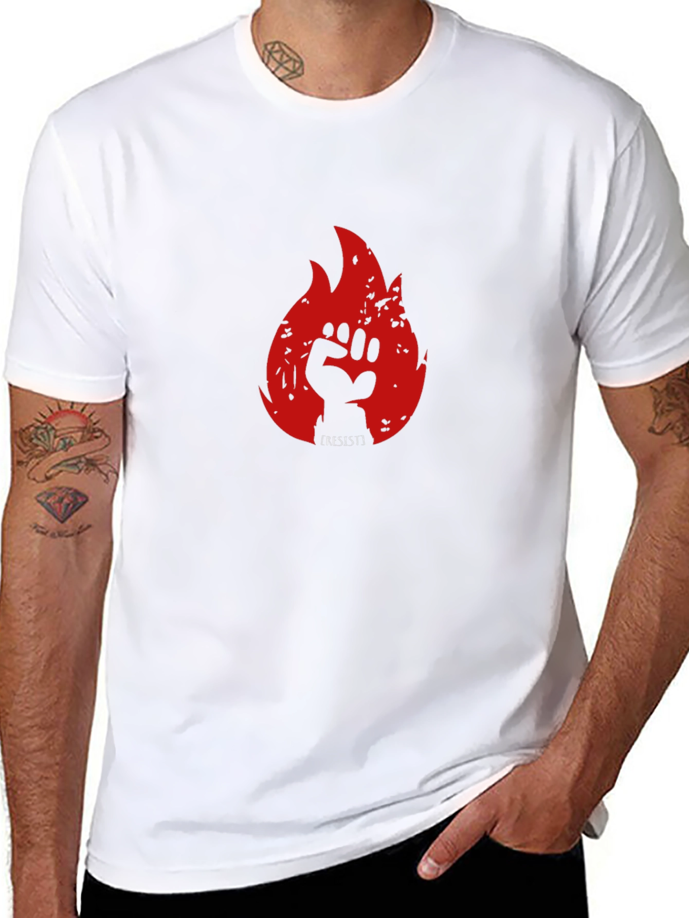 Resist Flame Graphic Tee - Black
