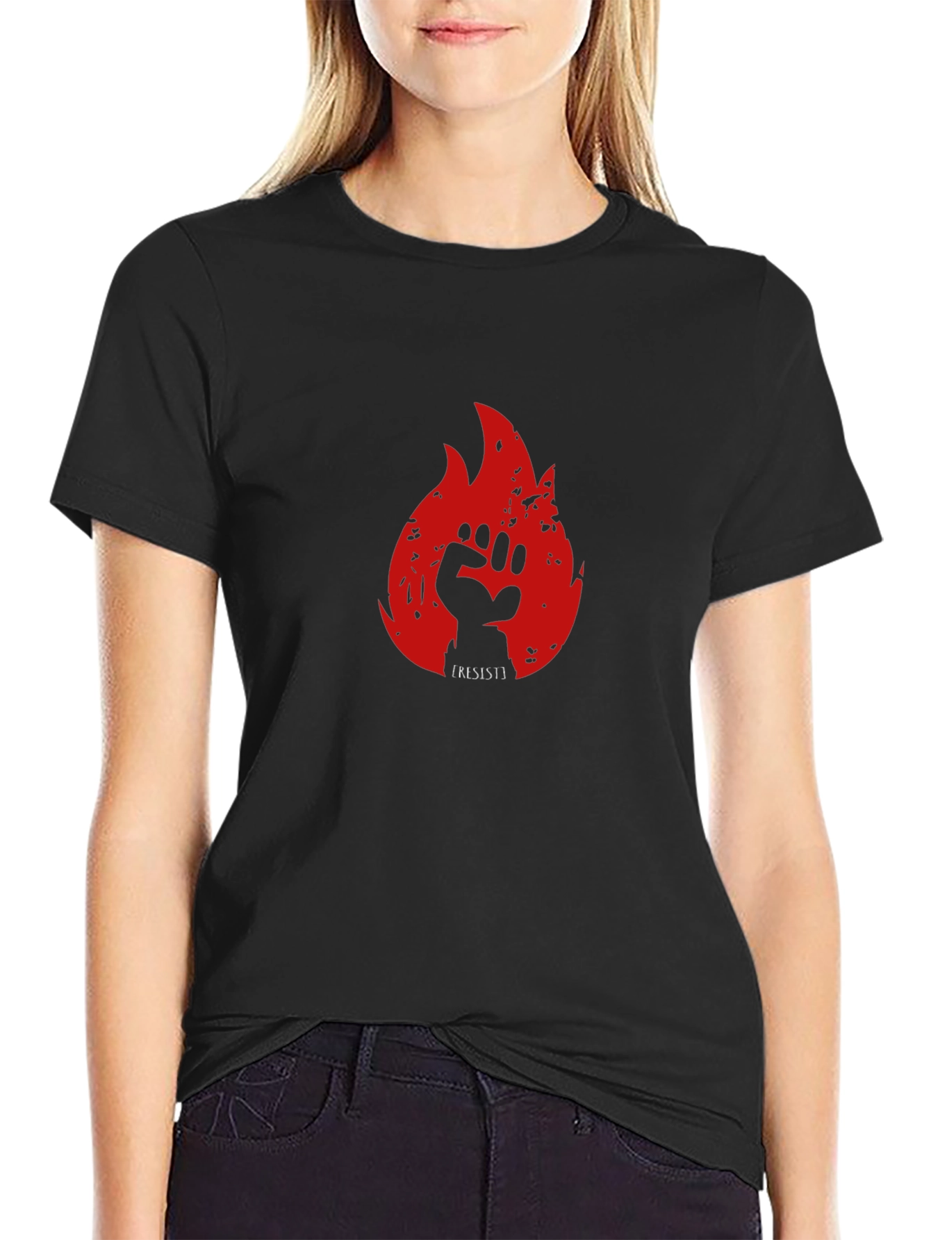 Resist Flame Graphic Tee - Black