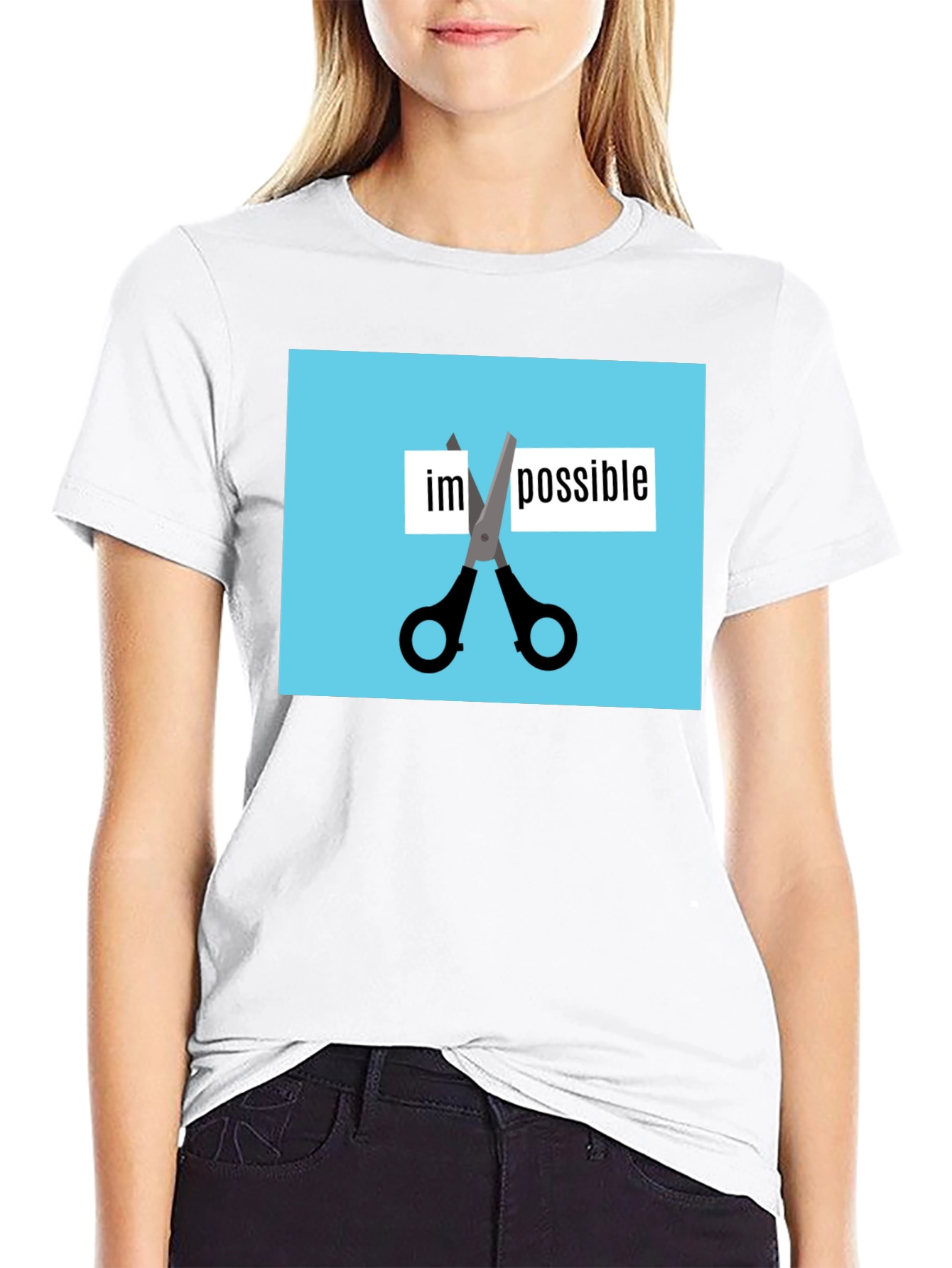 Motivational Impossible Cutout Graphic Tee