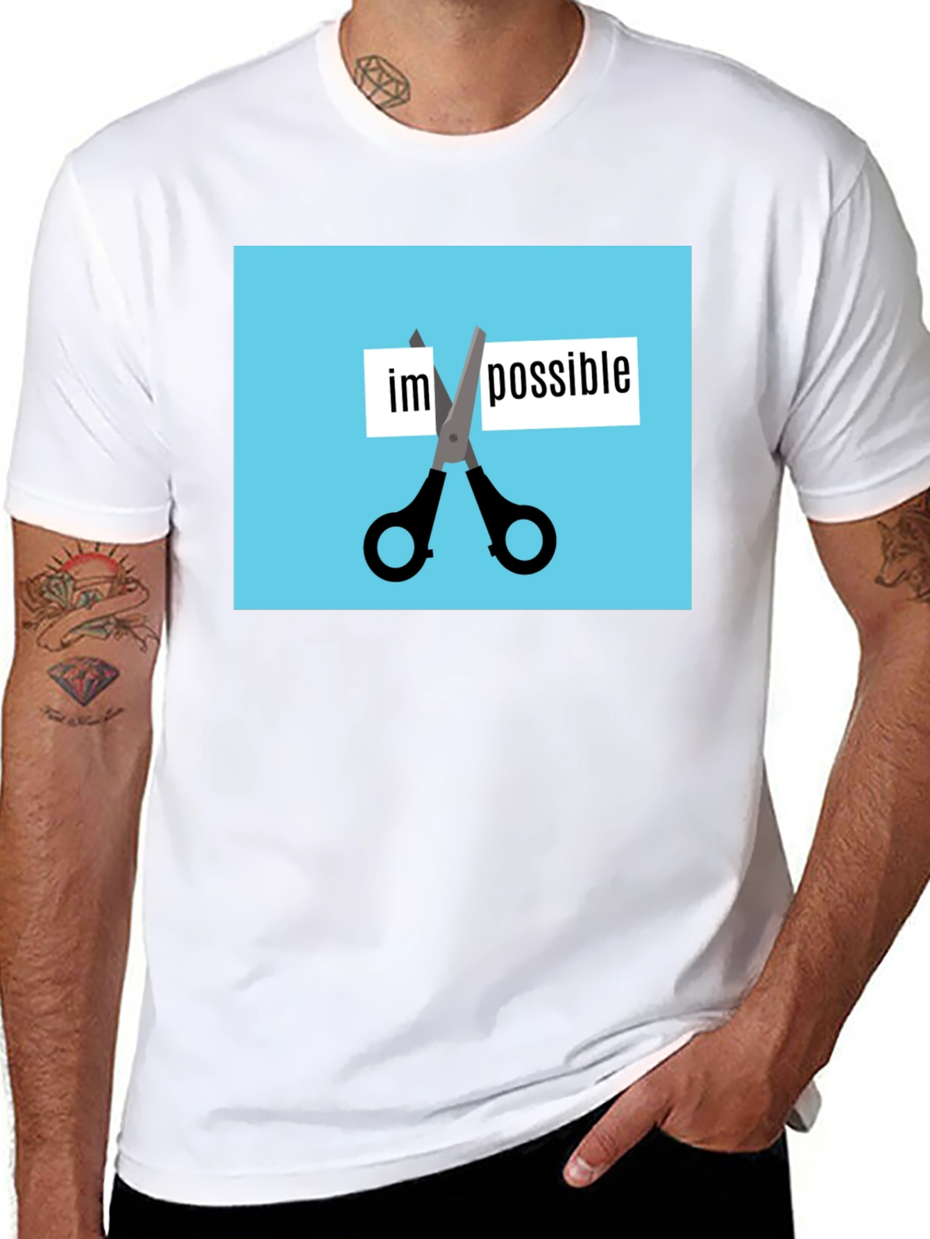 Motivational Impossible Cutout Graphic Tee