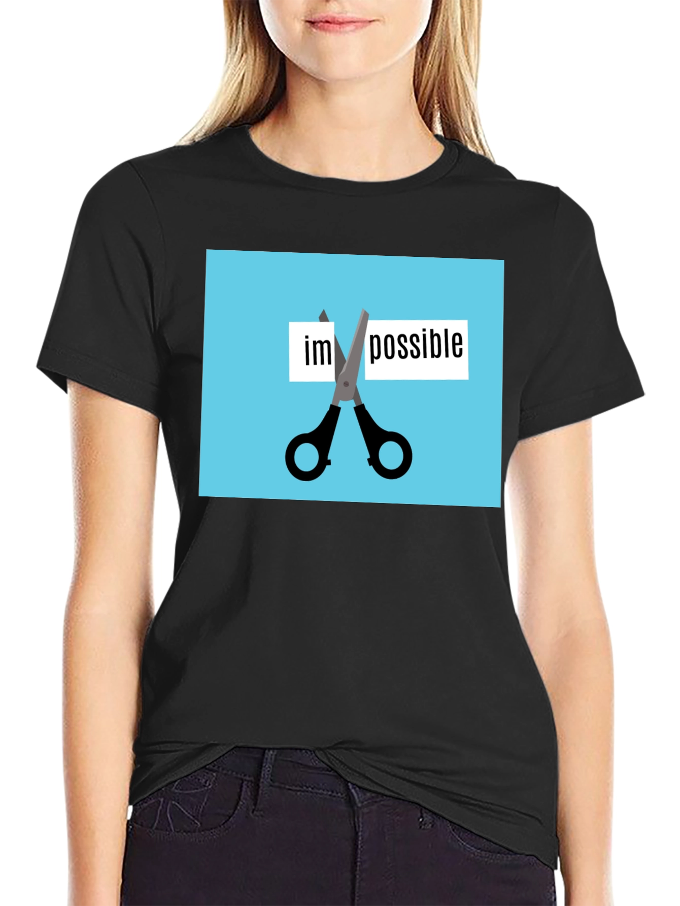 Motivational Impossible Cutout Graphic Tee