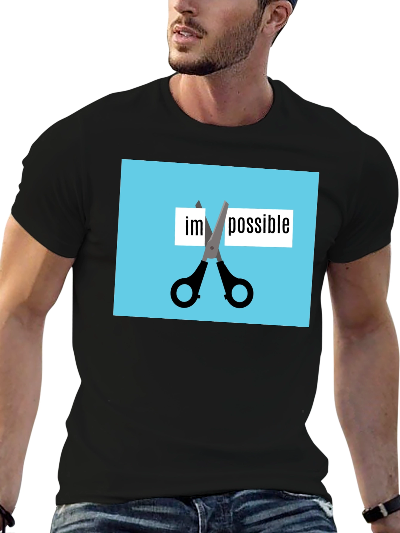Motivational Impossible Cutout Graphic Tee
