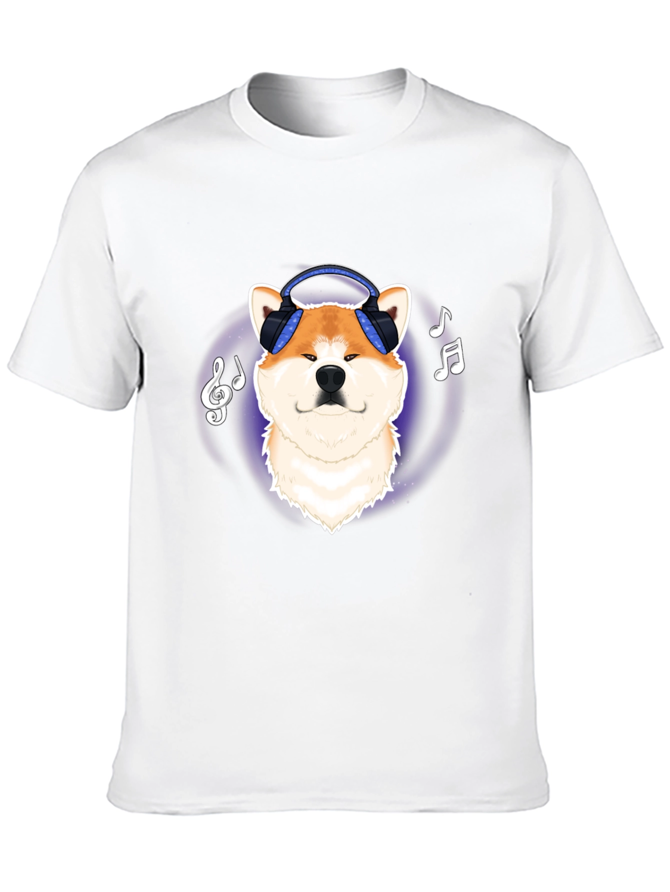 Akita Music Lover T-Shirt - Cute Dog with Headphones