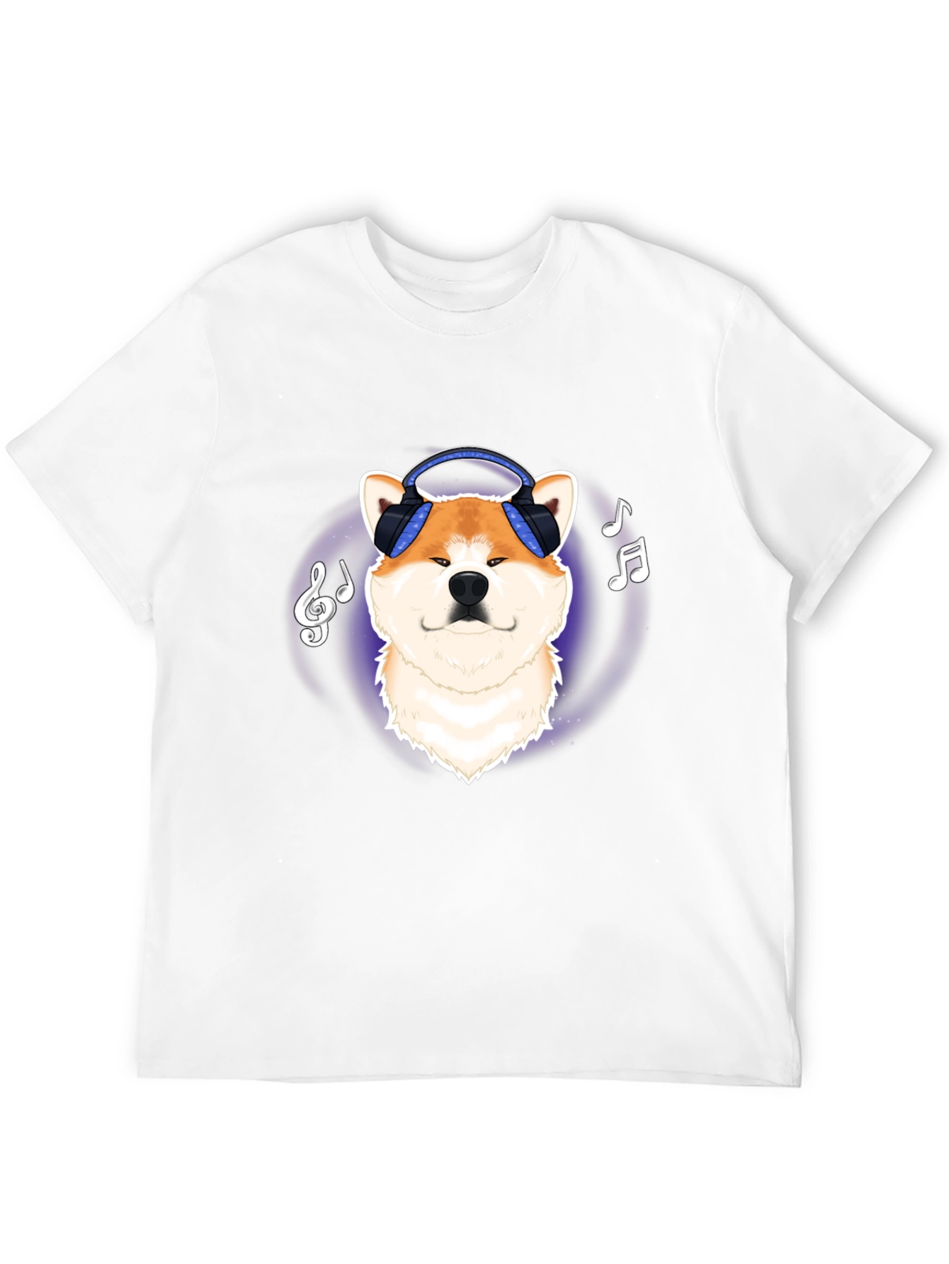 Akita Music Lover T-Shirt - Cute Dog with Headphones