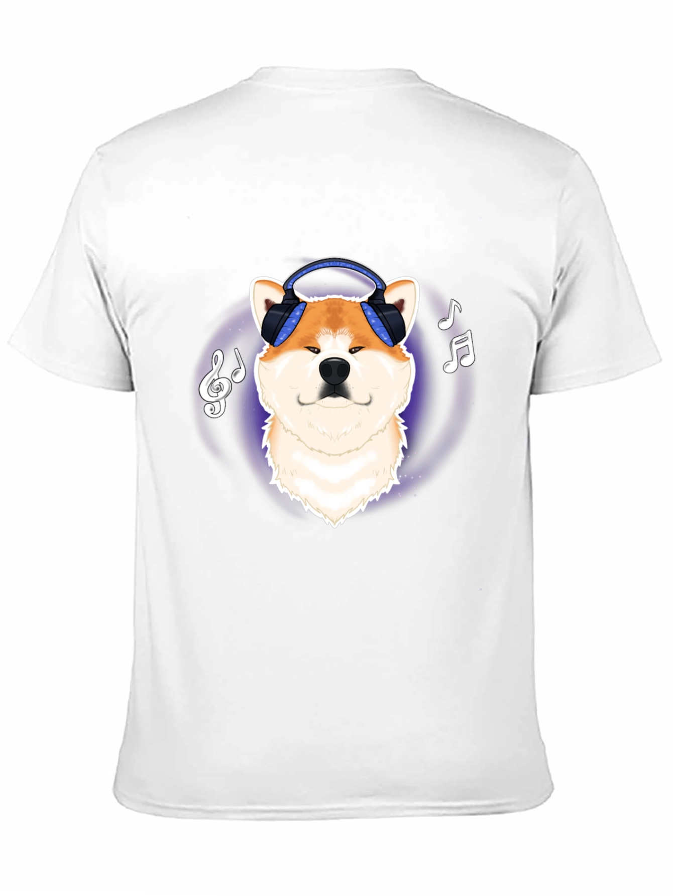 Akita Music Lover T-Shirt - Cute Dog with Headphones
