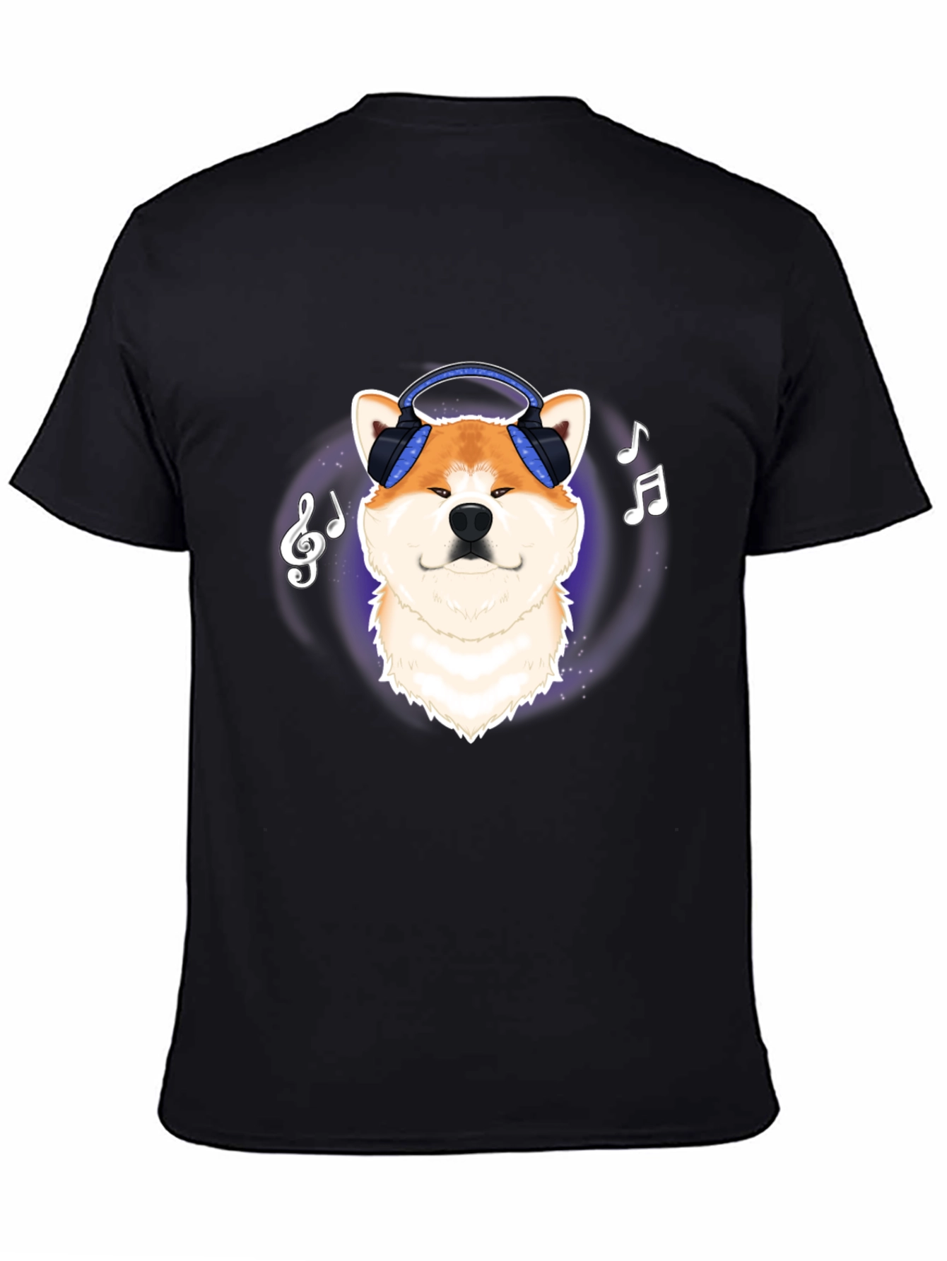 Akita Music Lover T-Shirt - Cute Dog with Headphones