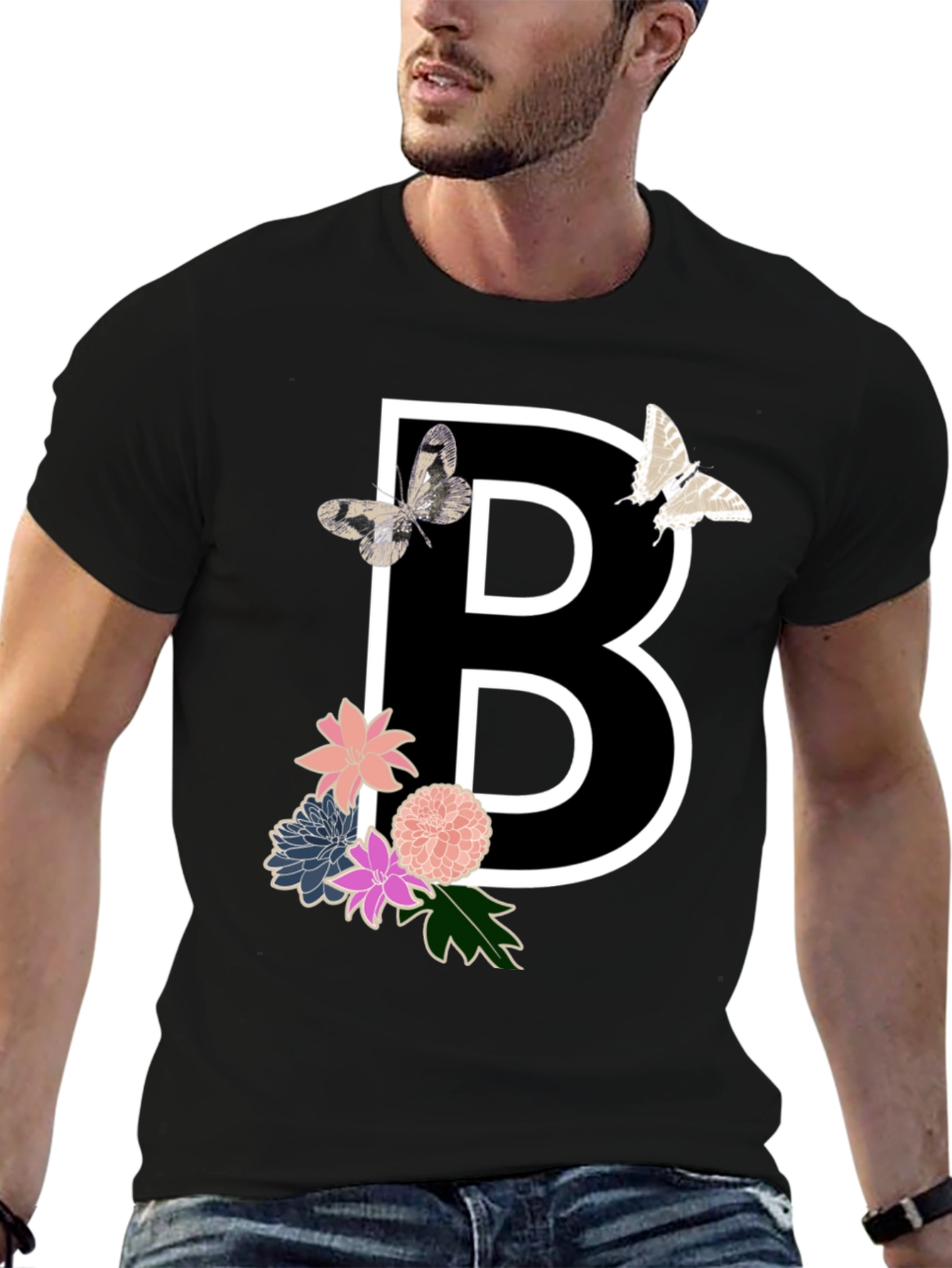 Floral B Initial T-Shirt