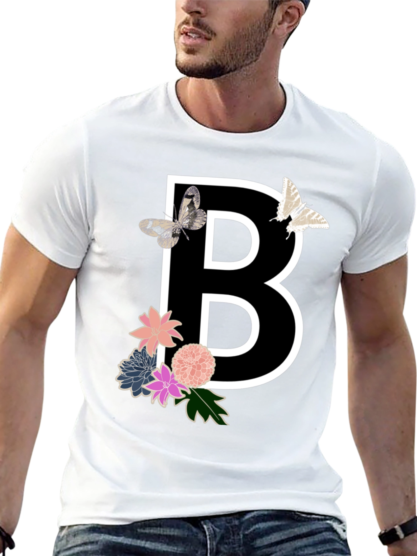 Floral B Initial T-Shirt