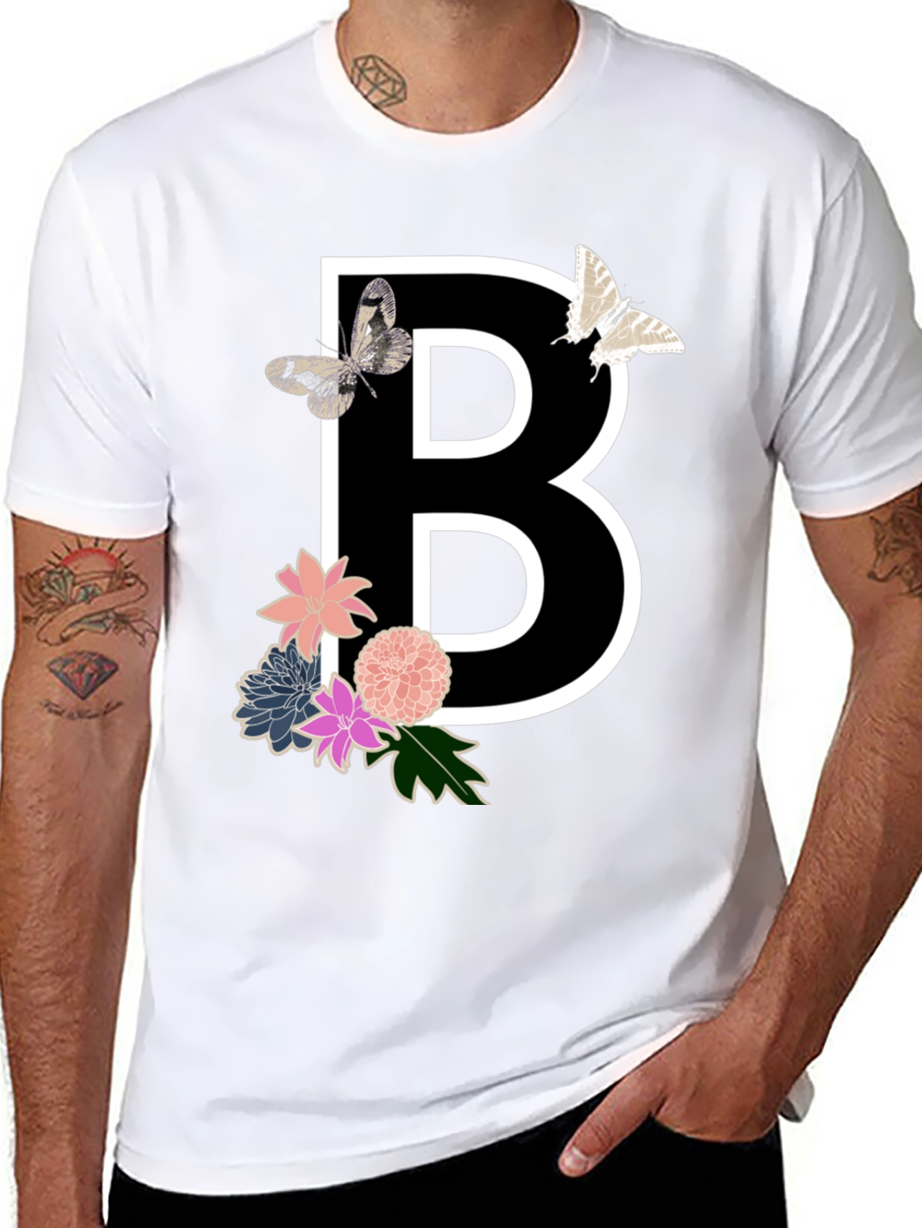 Floral B Initial T-Shirt
