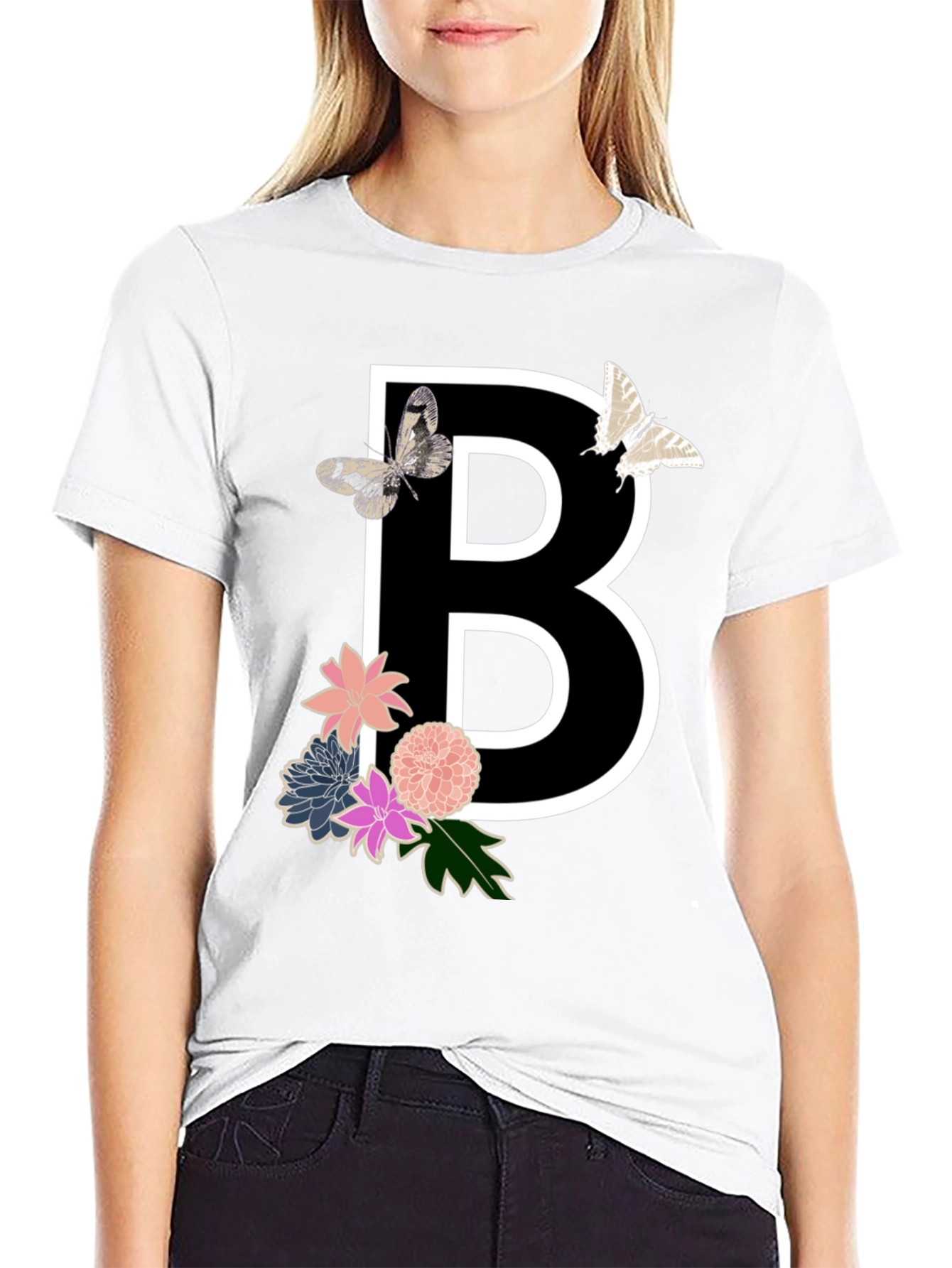 Floral B Initial T-Shirt