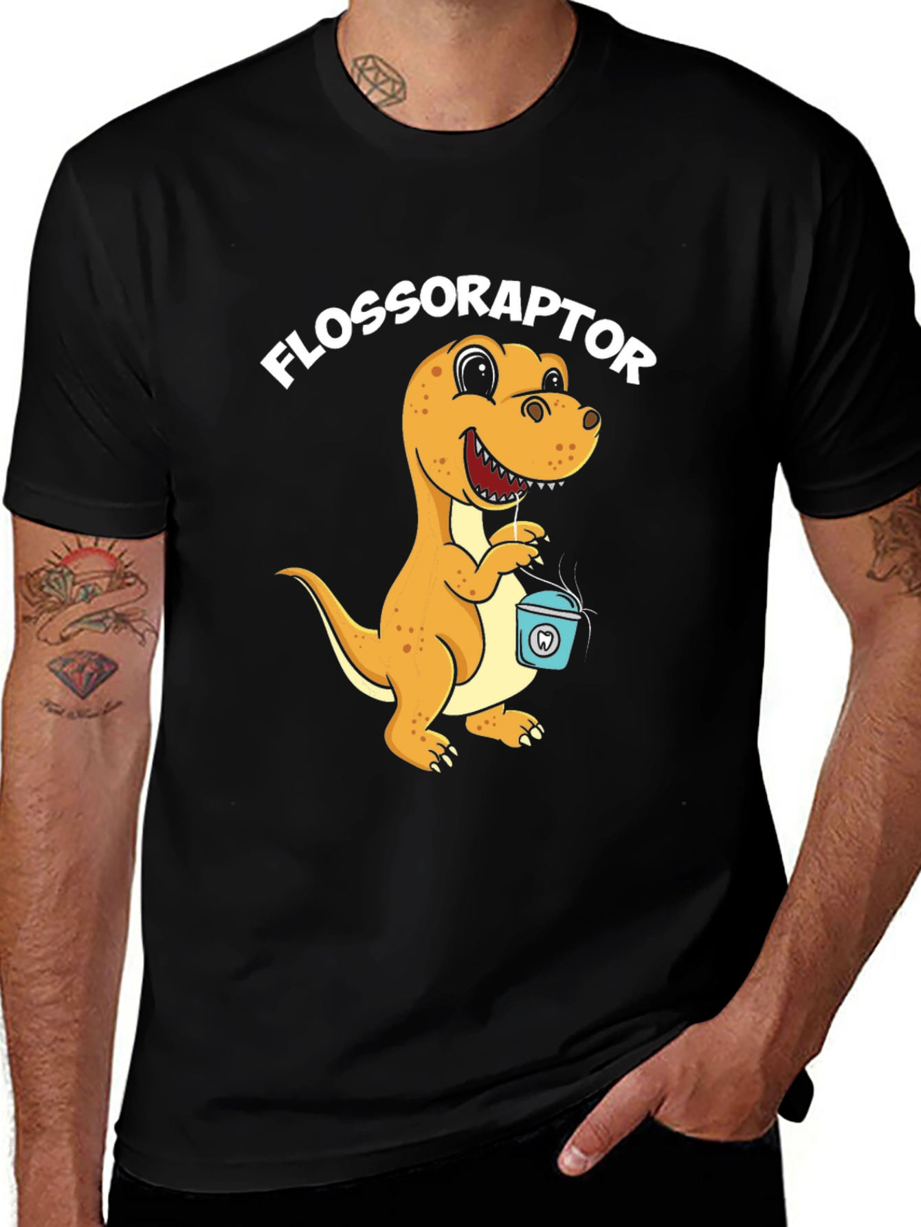Flossoraptor T-Shirt - Dental Hygiene Dinosaur