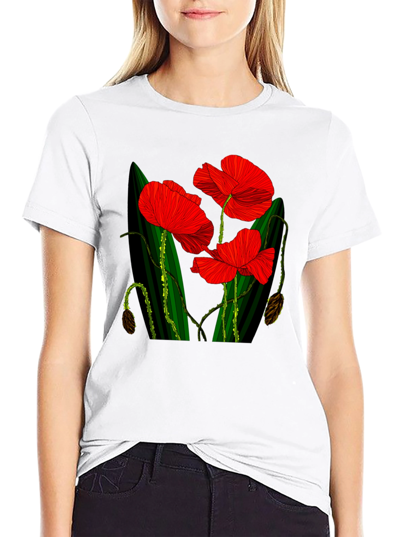 Red Floral Print T-Shirt