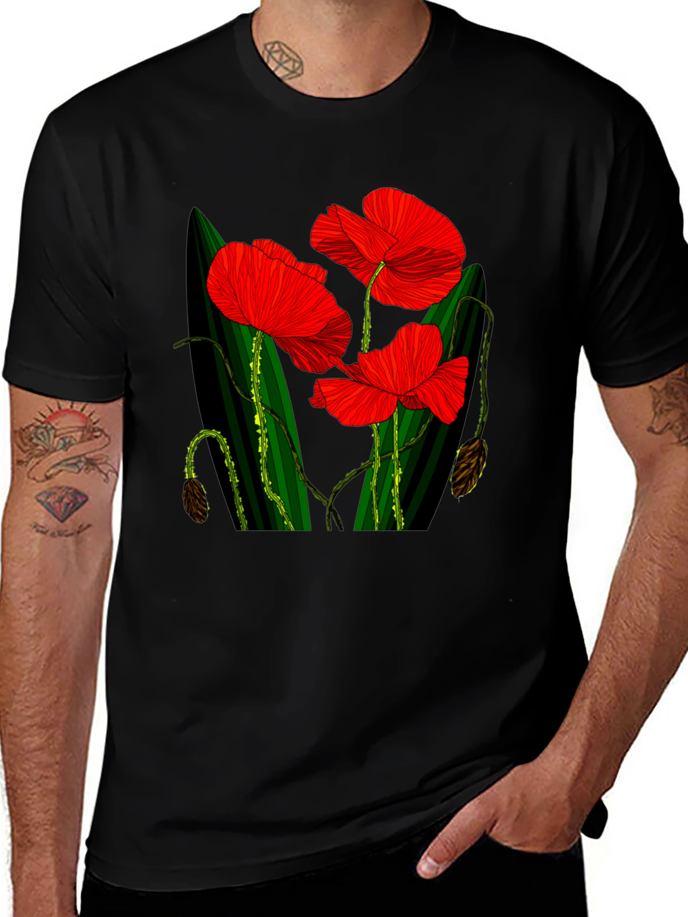 Red Floral Print T-Shirt