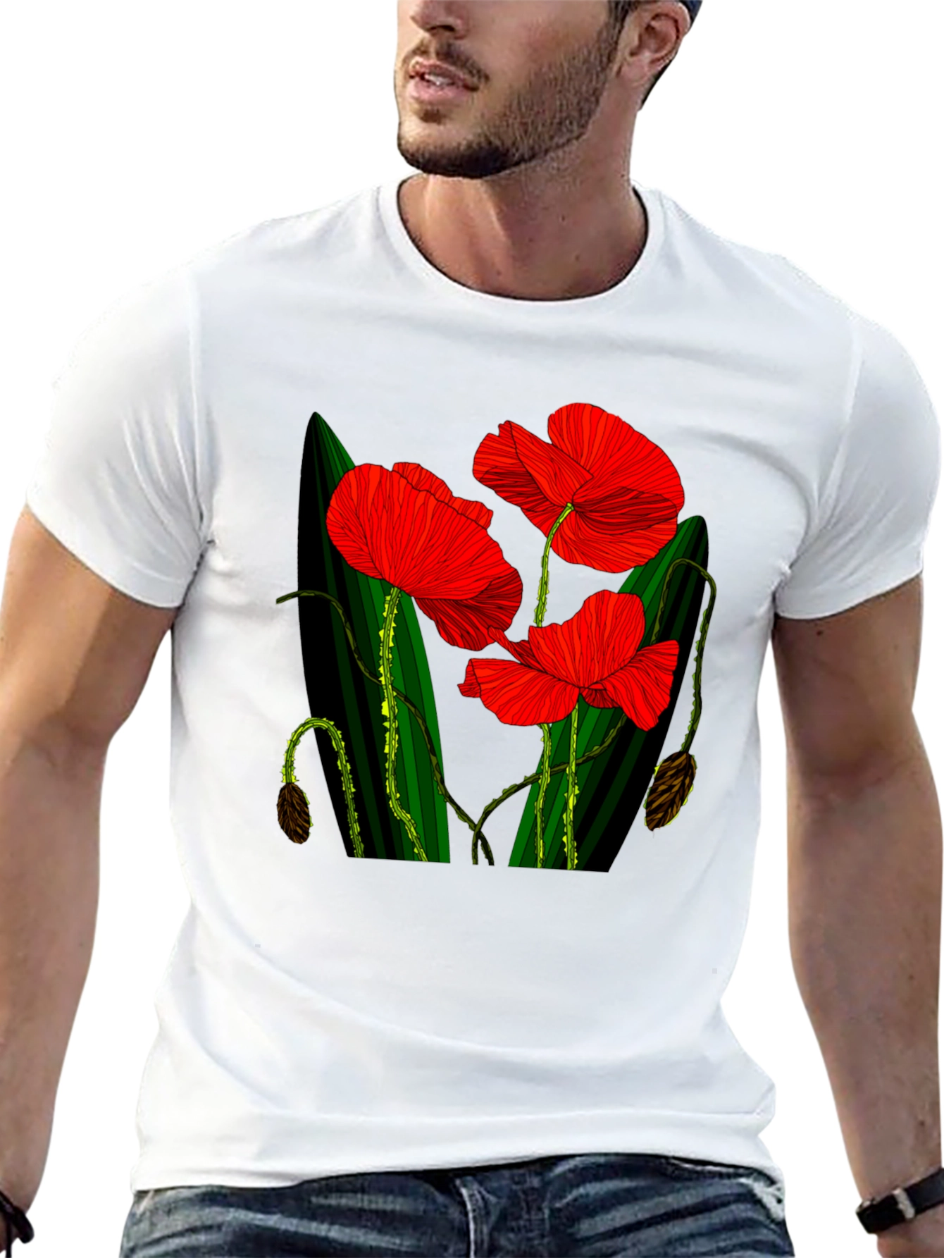 Red Floral Print T-Shirt