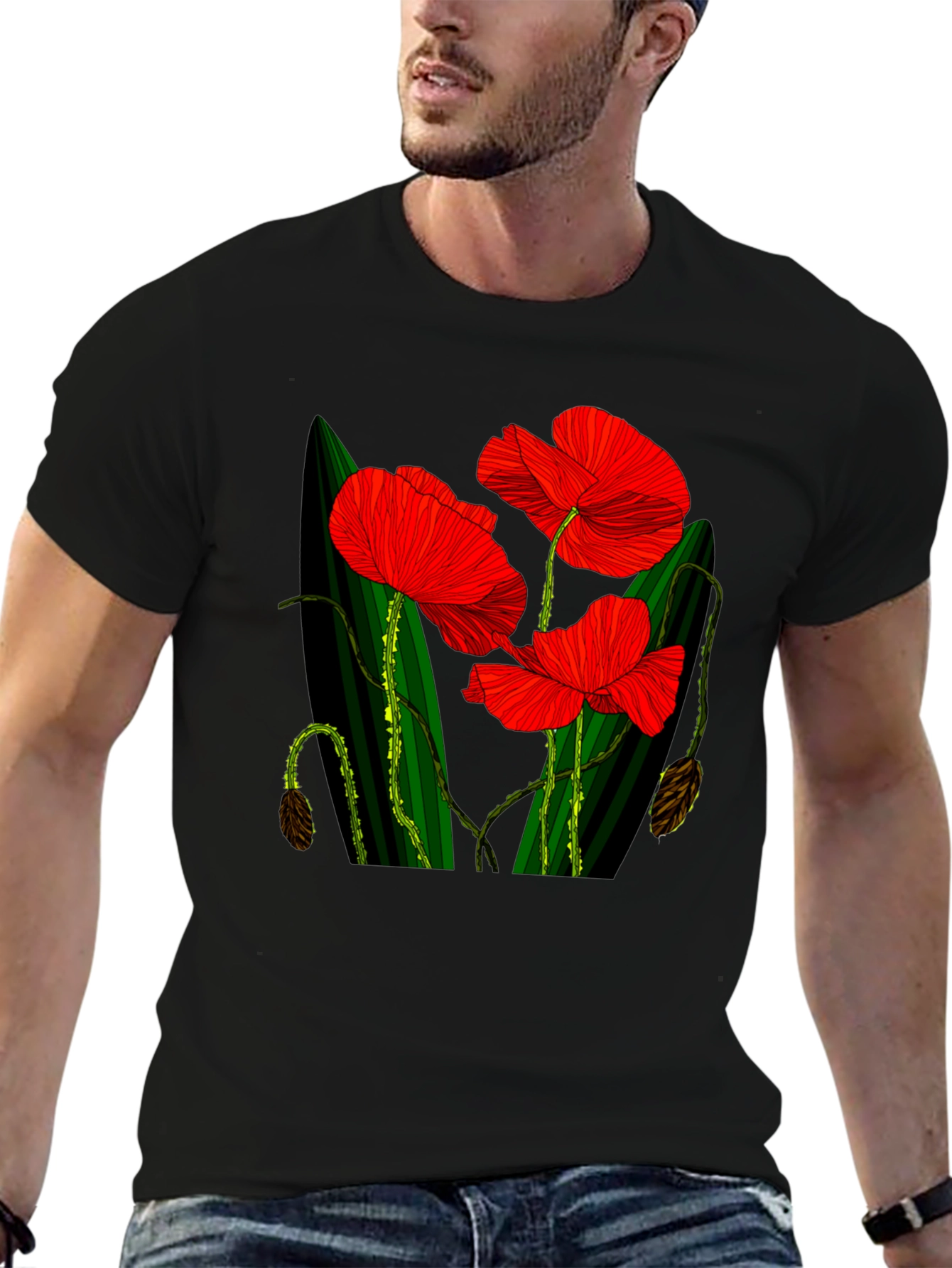Red Floral Print T-Shirt