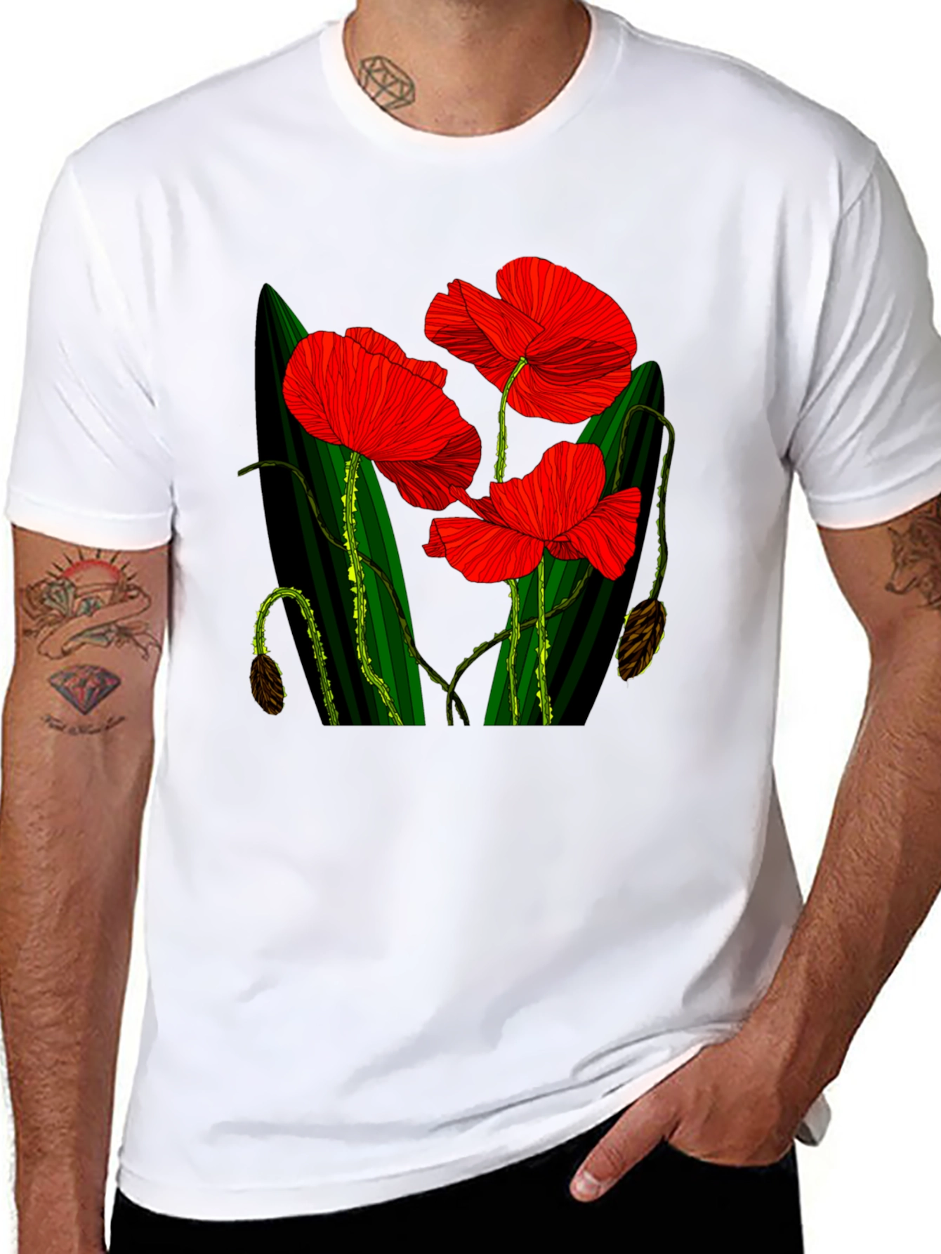 Red Floral Print T-Shirt