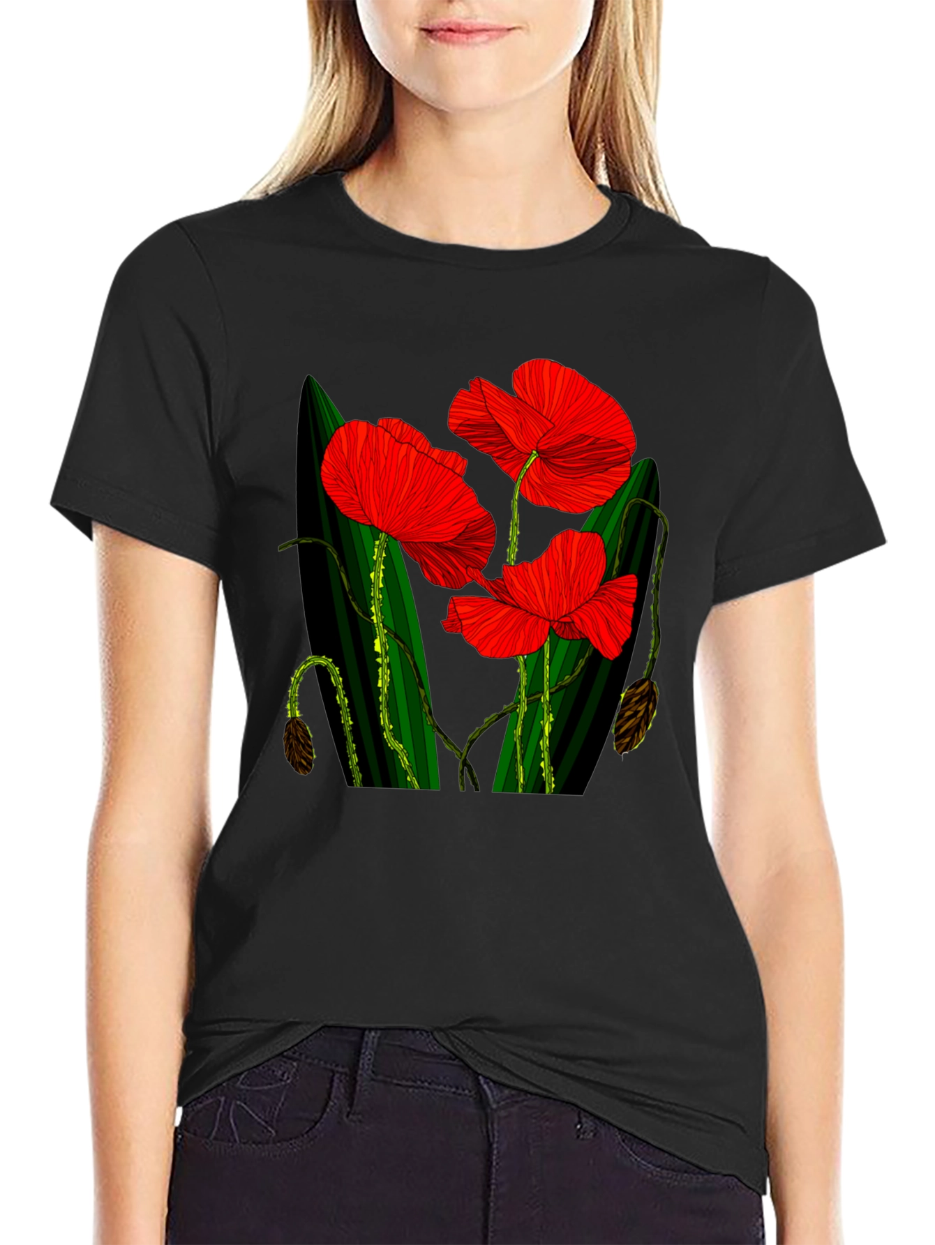 Red Floral Print T-Shirt