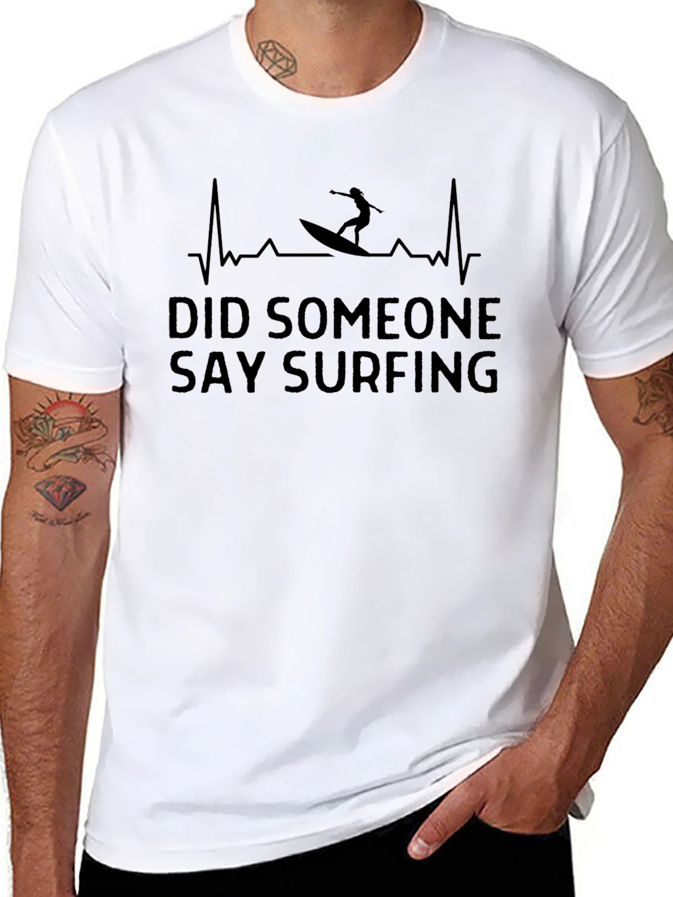 Surfing Heartbeat T-Shirt - Did Someone Say Surfing?